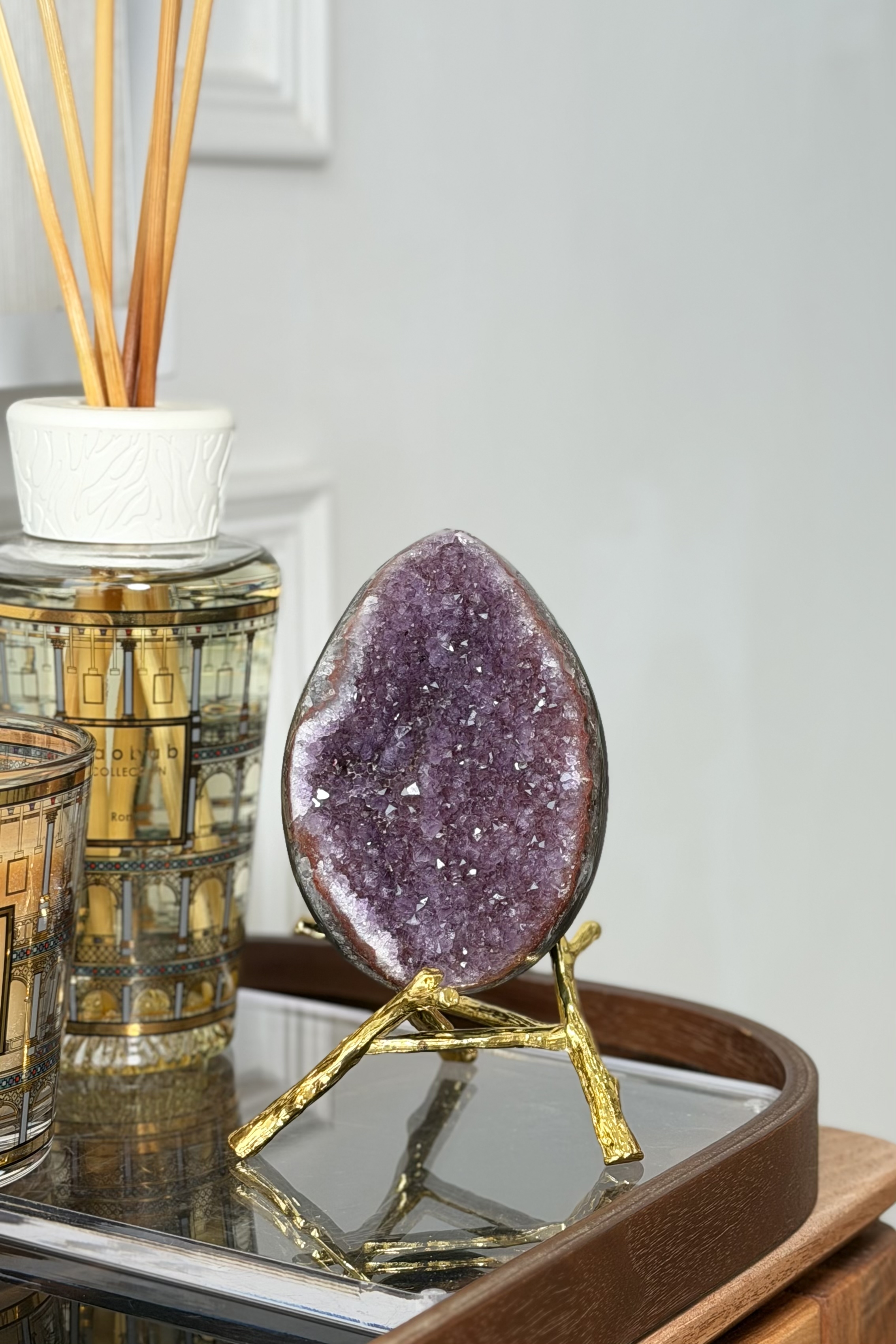 ༒10.2cm瑪瑙邊香芋柴紫水晶蛋༒  AM5001C2JGmf1-RA27*5EN