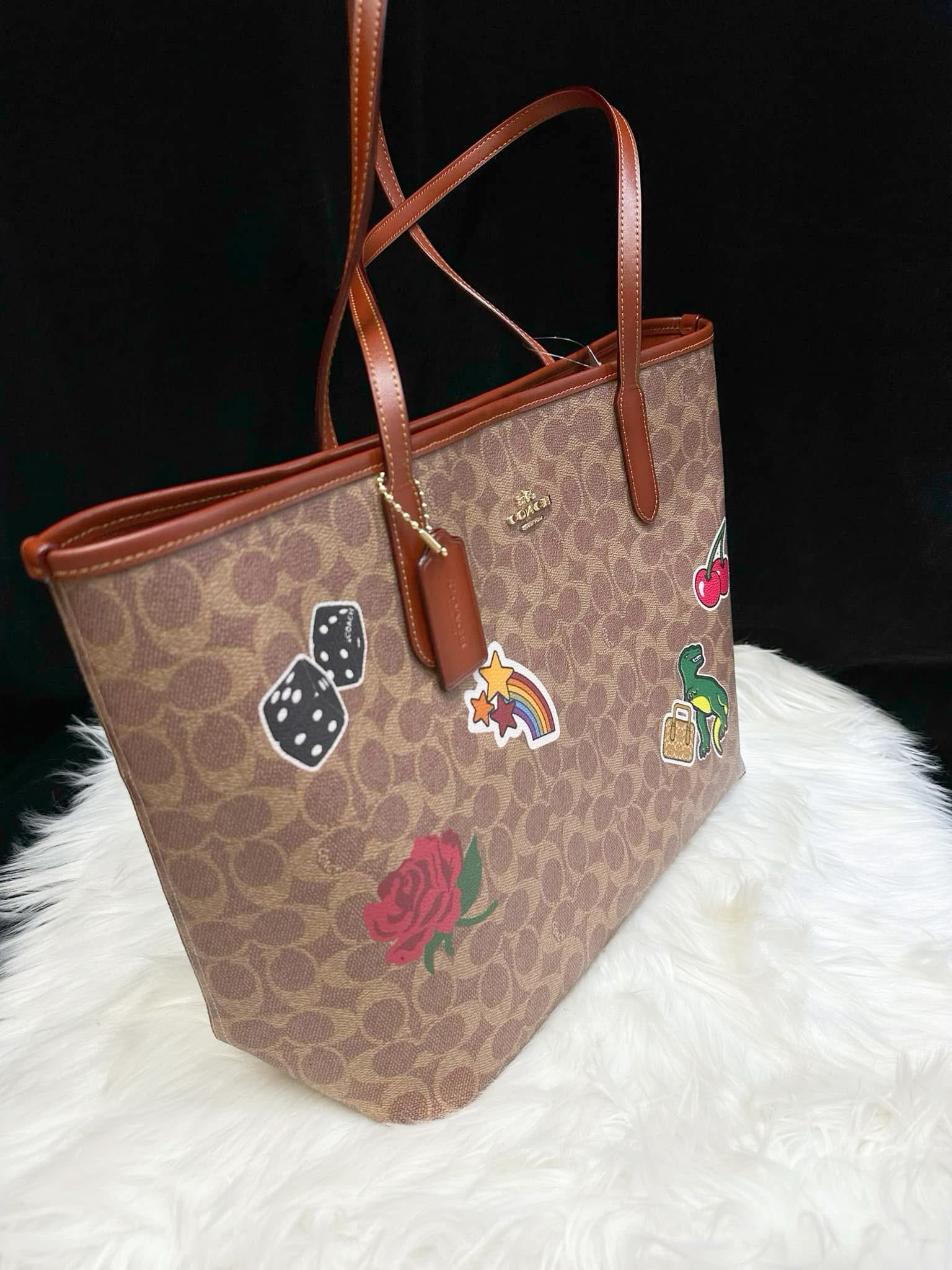 Coach City tote dinosaur