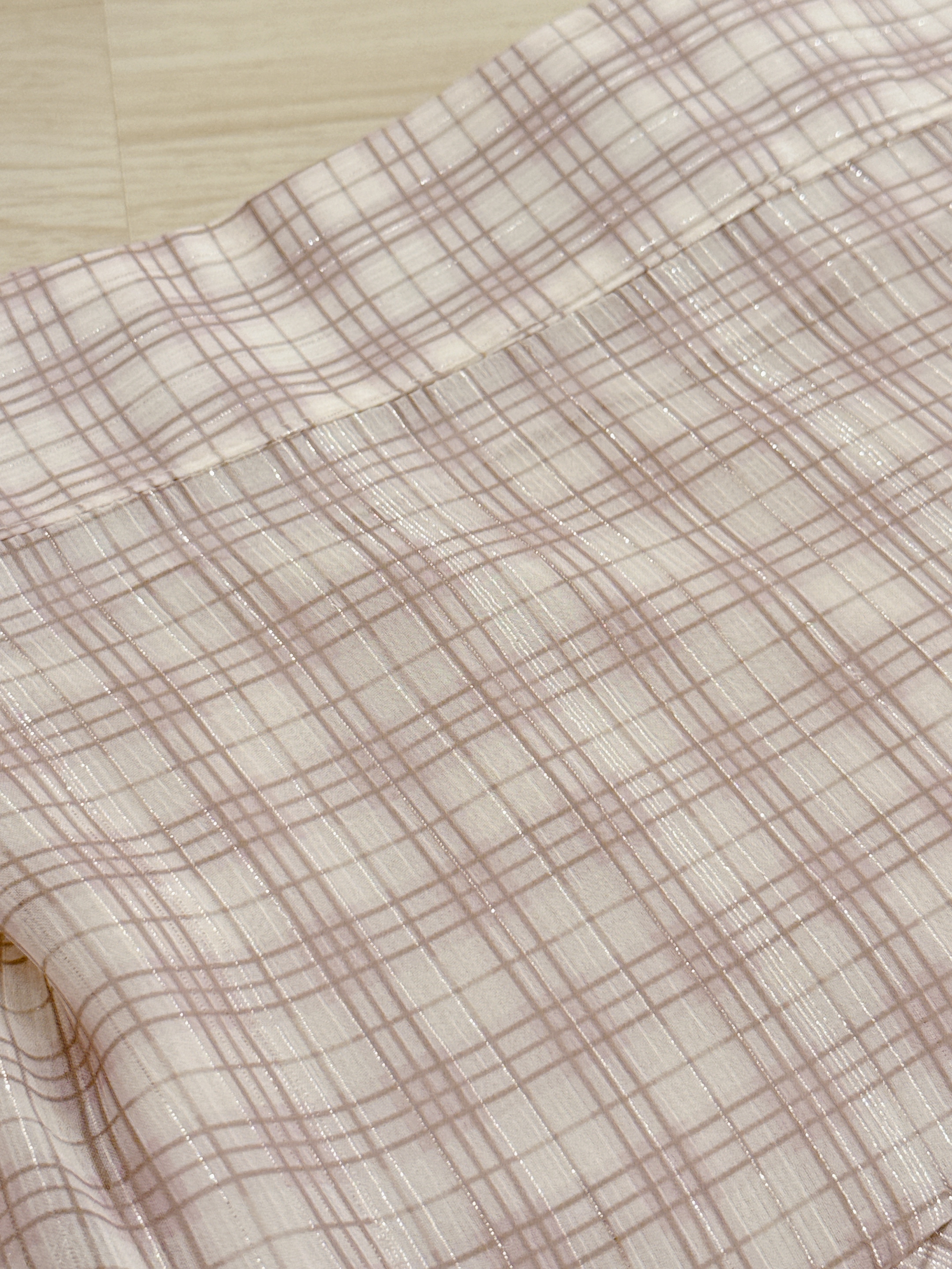 #HANNA-made# Glittering Rose Check Skirt