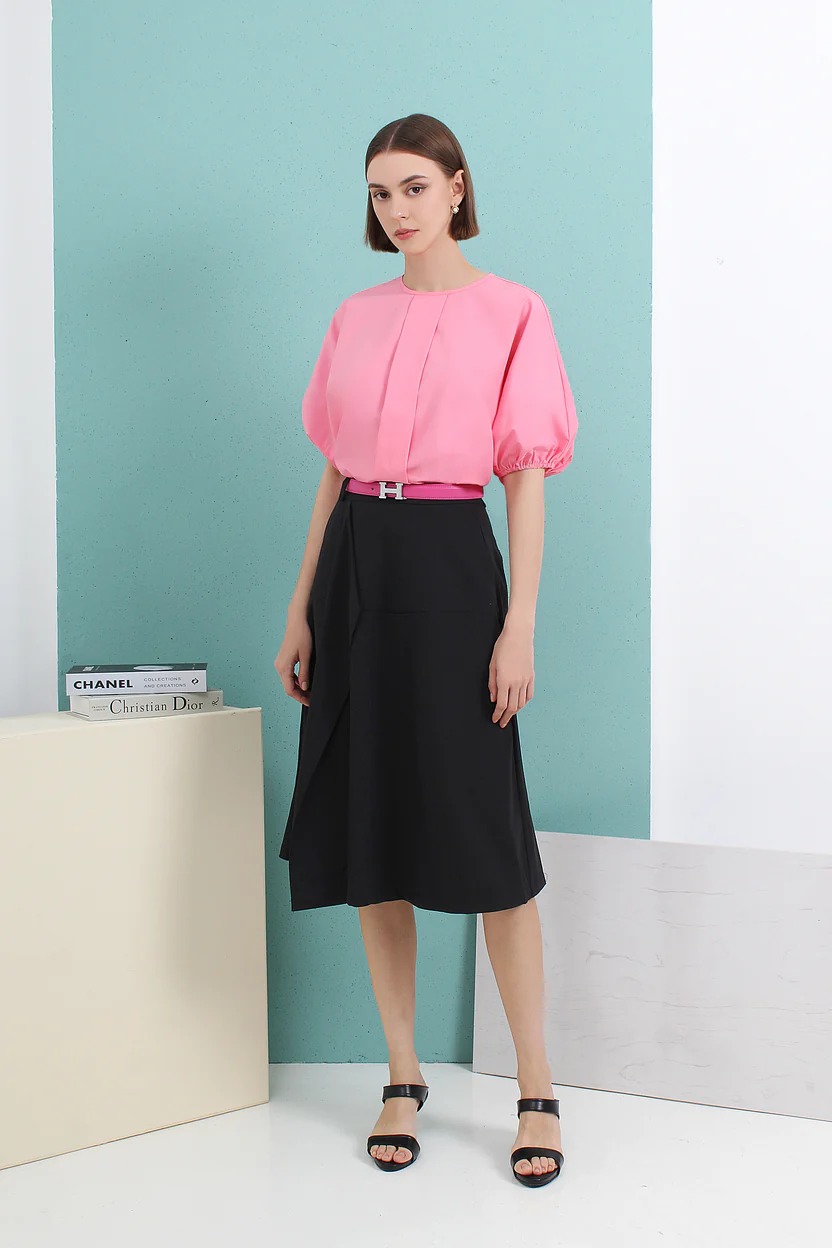 MF88108 Eleanor Drape Midi Skirt