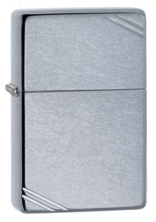 美國製造 | Zippo指定經銷商 Zippo 267 經典街頭鉻打火機 – 圓角復古 1937 仿製帶角斜線Vintage Street Chrome Lighter – Rounded Corners 1937 Replica wi