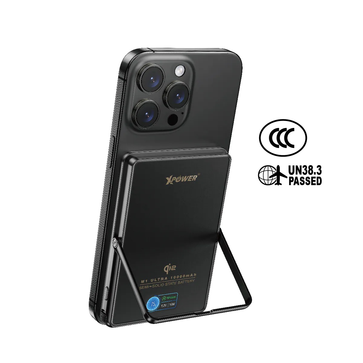 (3C可追溯二維碼)XPower M1 Ultra半固態3C版TFT 彩屏顯示 QI2 Magcharge 10000mAh磁吸行動電源