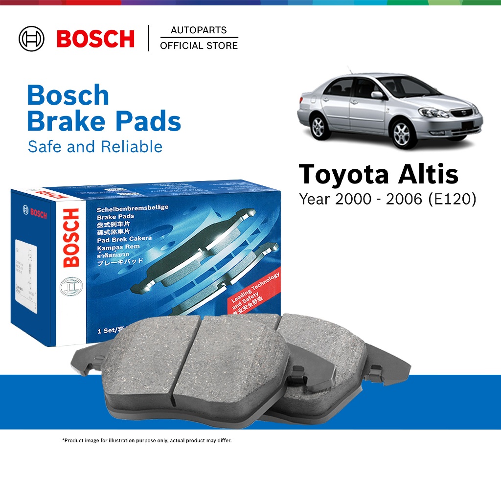 Bosch Front Brake Pads for Toyota Corolla Altis E120 (2000 - 2006) 0986495242 GDB7075