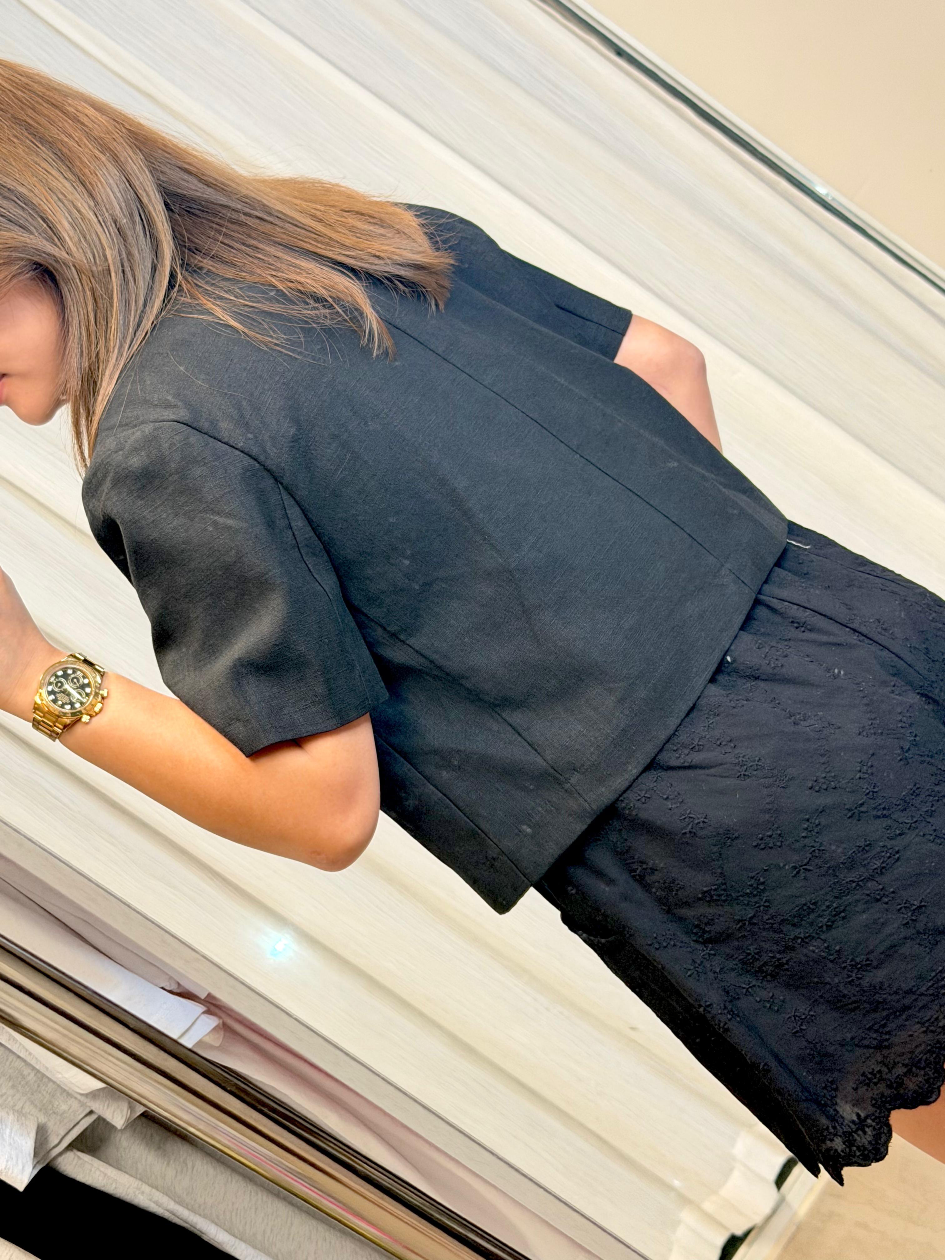 #221119 麻質短外套