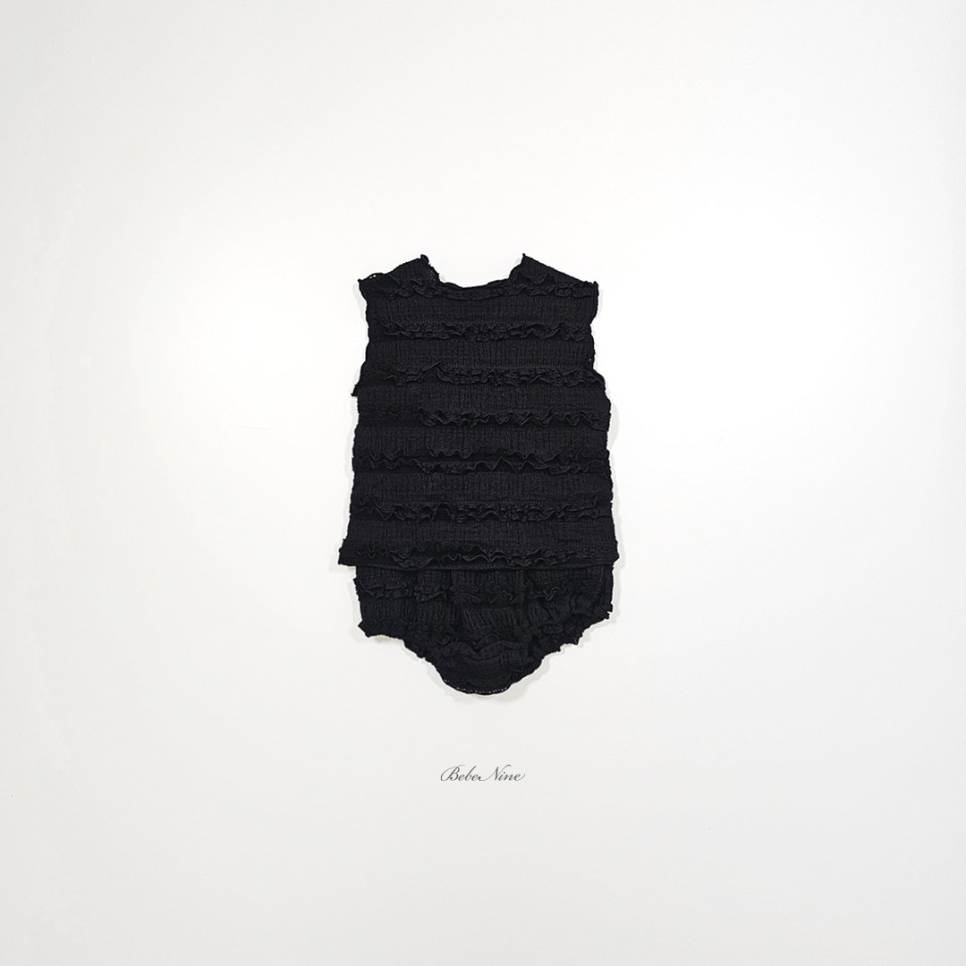 ☀️預訂 韓國直送☀️🇰🇷Bebenine兩色摺皺後背絲帶背心上下套裝