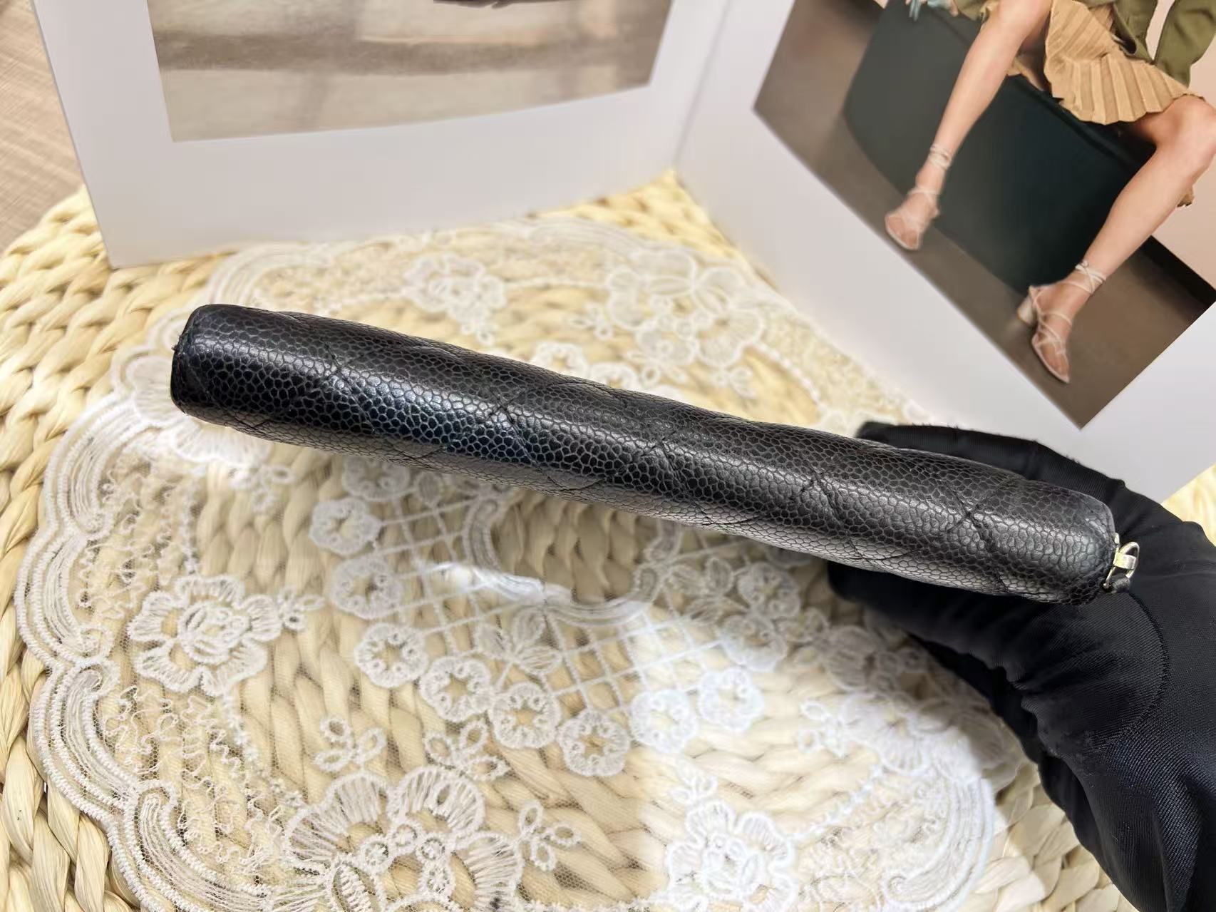Chanel 荔枝牛皮長銀包