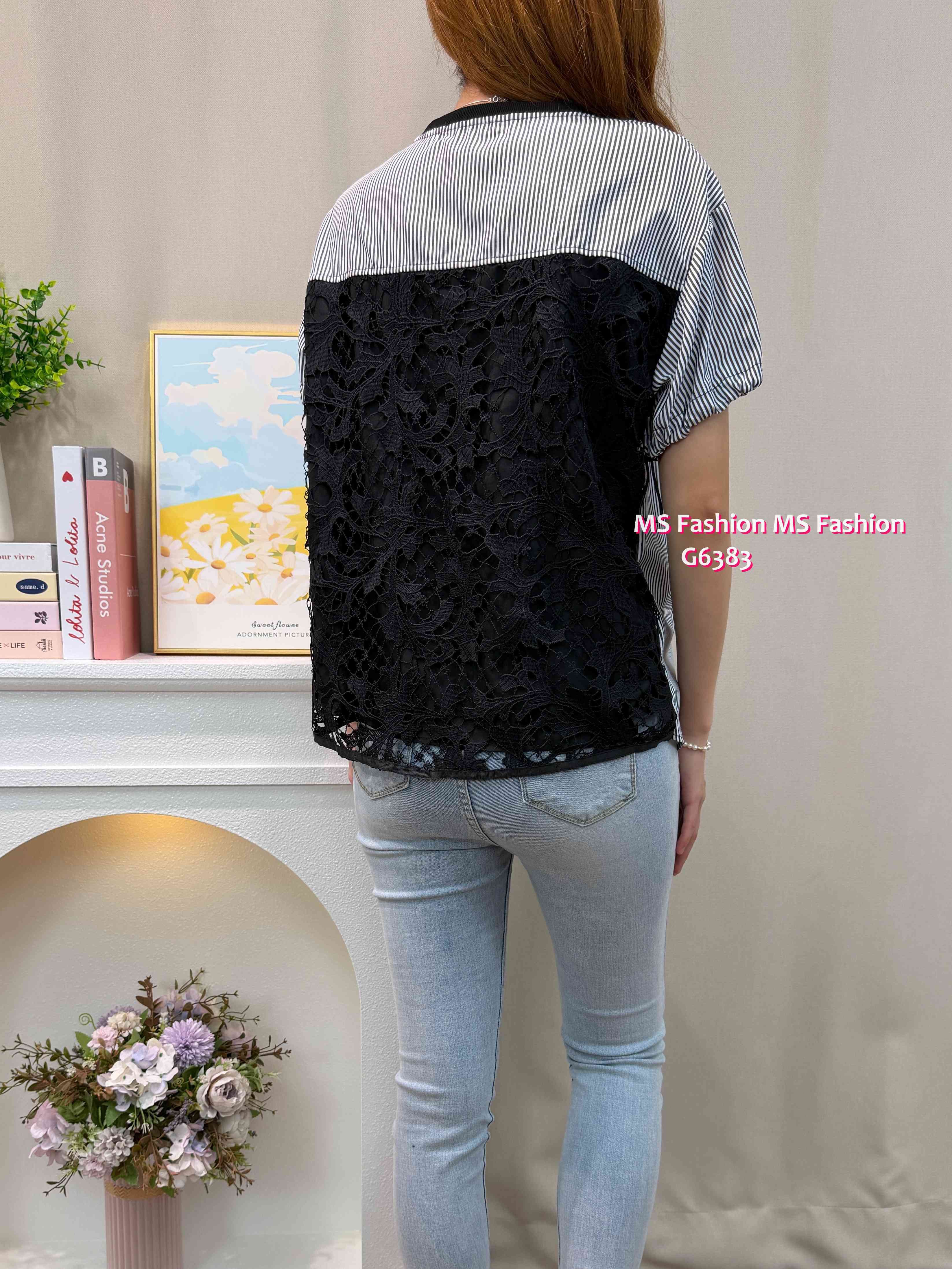 G6383 條子通花top