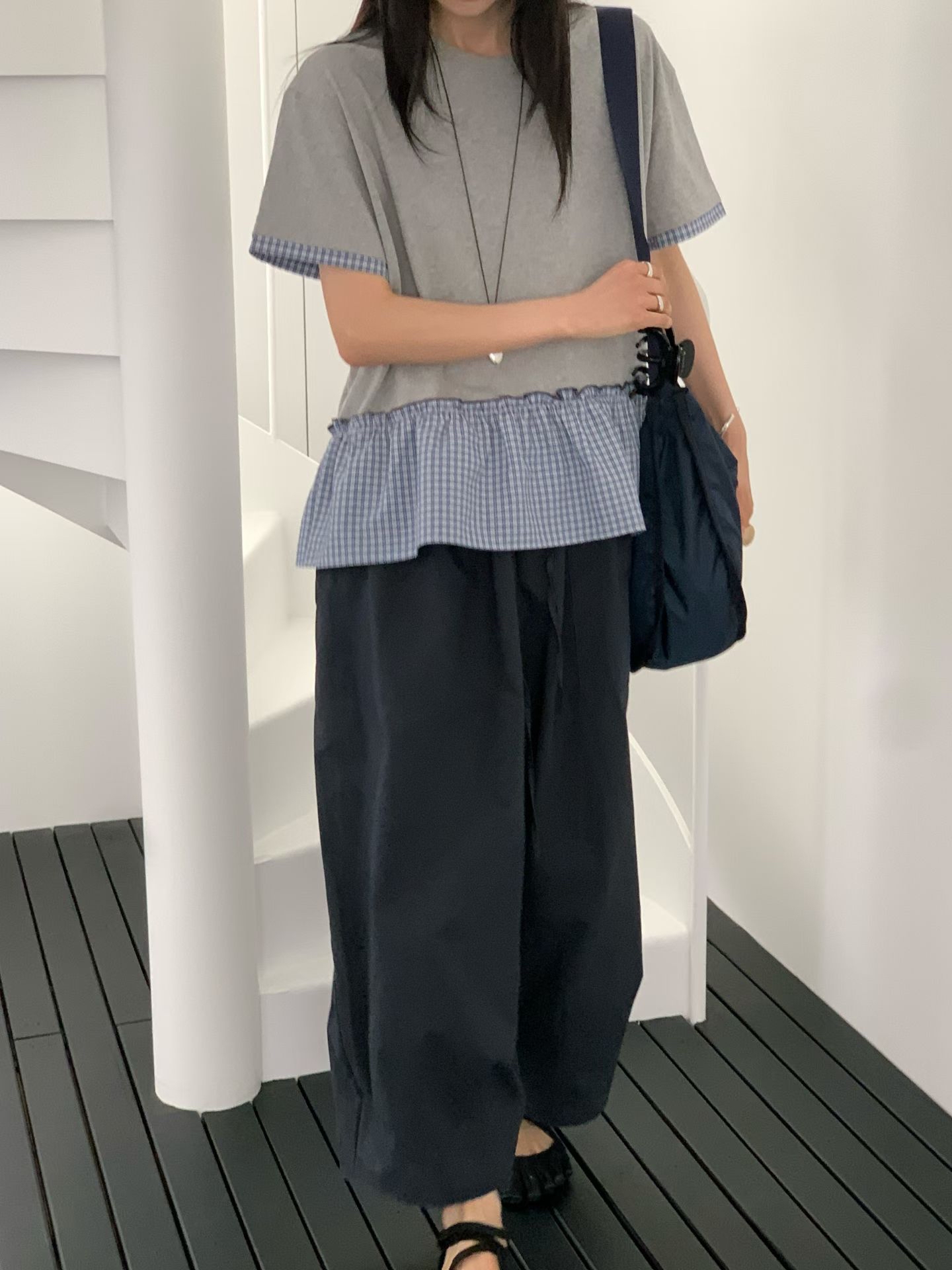 Reve 拼格仔棉Top