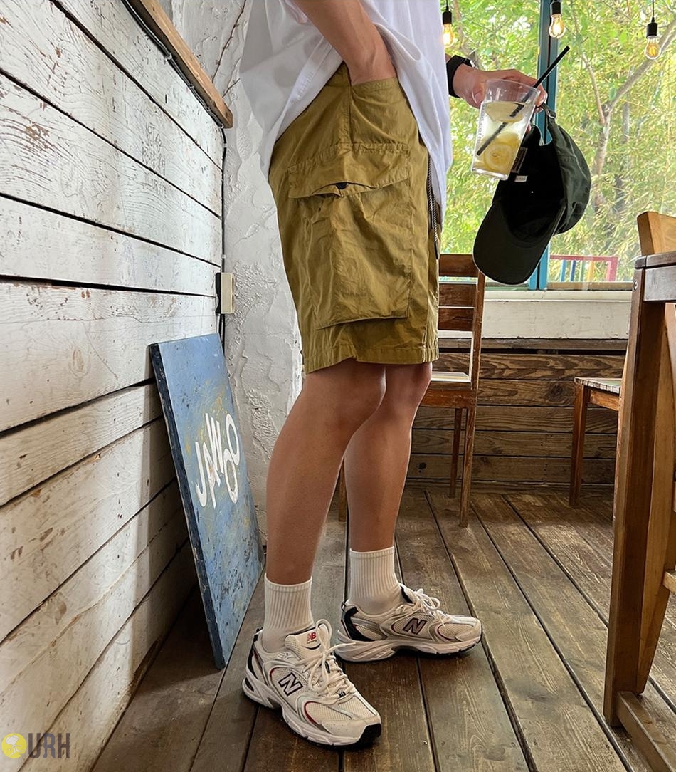 【100%保證韓國直送】Premium Utility Stone Washing 復古石磨洗水 Cargo 工裝口袋彈性束繩寬鬆短褲 👖 [4 color] RG165899