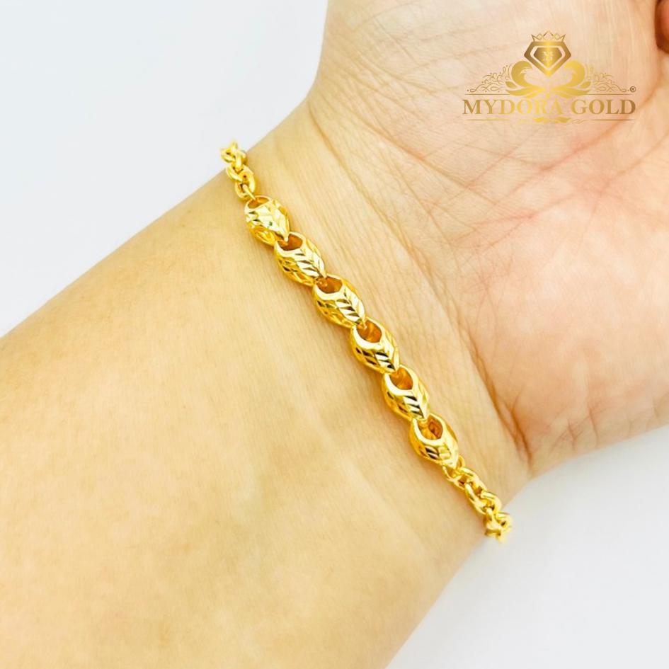MYDORA Rantai Tangan Sauh Fesyen + Siput Pahat | Emas 916/22K