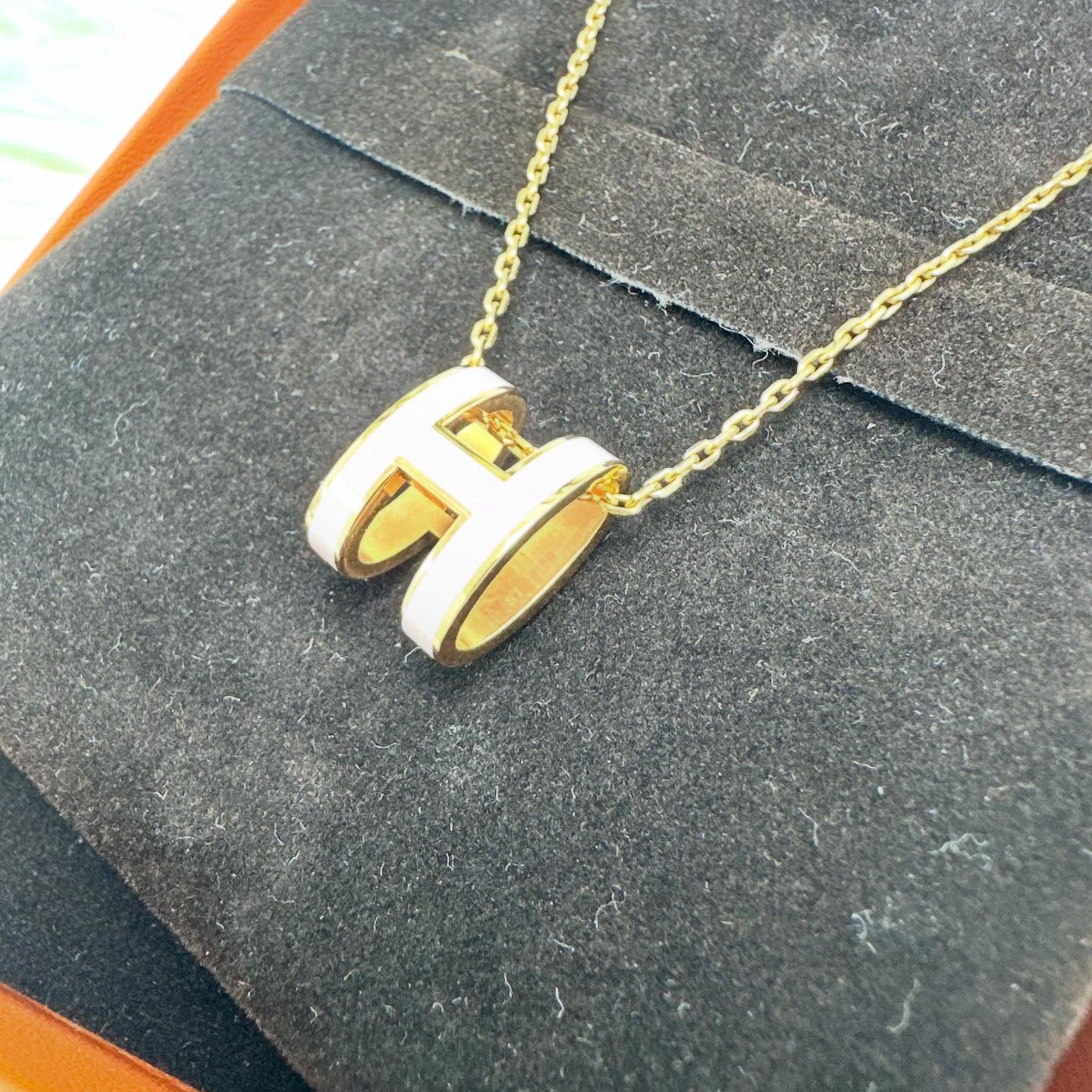 HERMES🤍PRE OWNED Pop H 粉紅玫瑰金頸鏈 全套有盒🧡