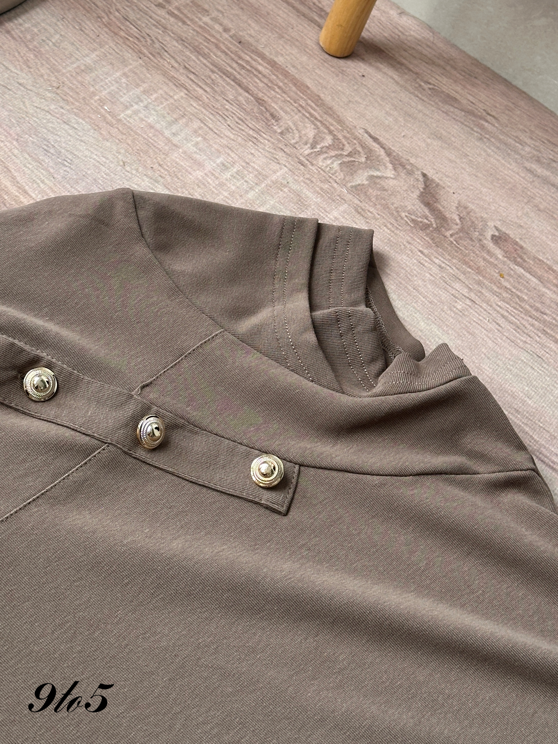 T4377 Mock Neck Double Layered Sleeves Top - 3 Colors 