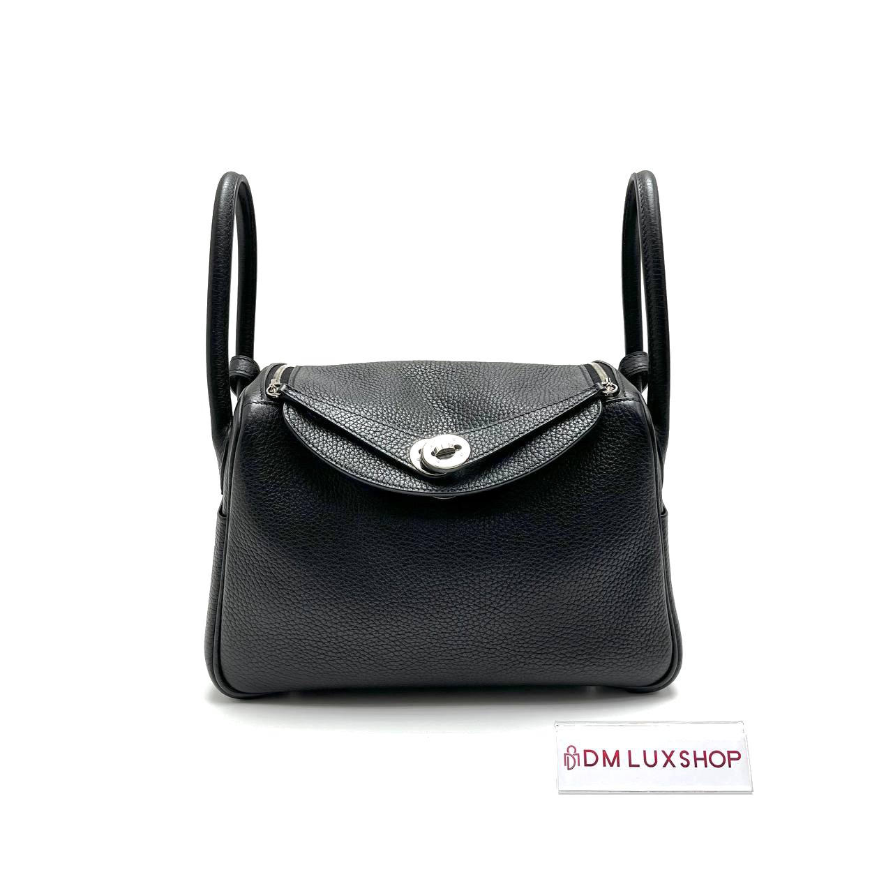 Hermes Lindy 26 Black Calf Leather PHW (Stamp D, Year 2019)