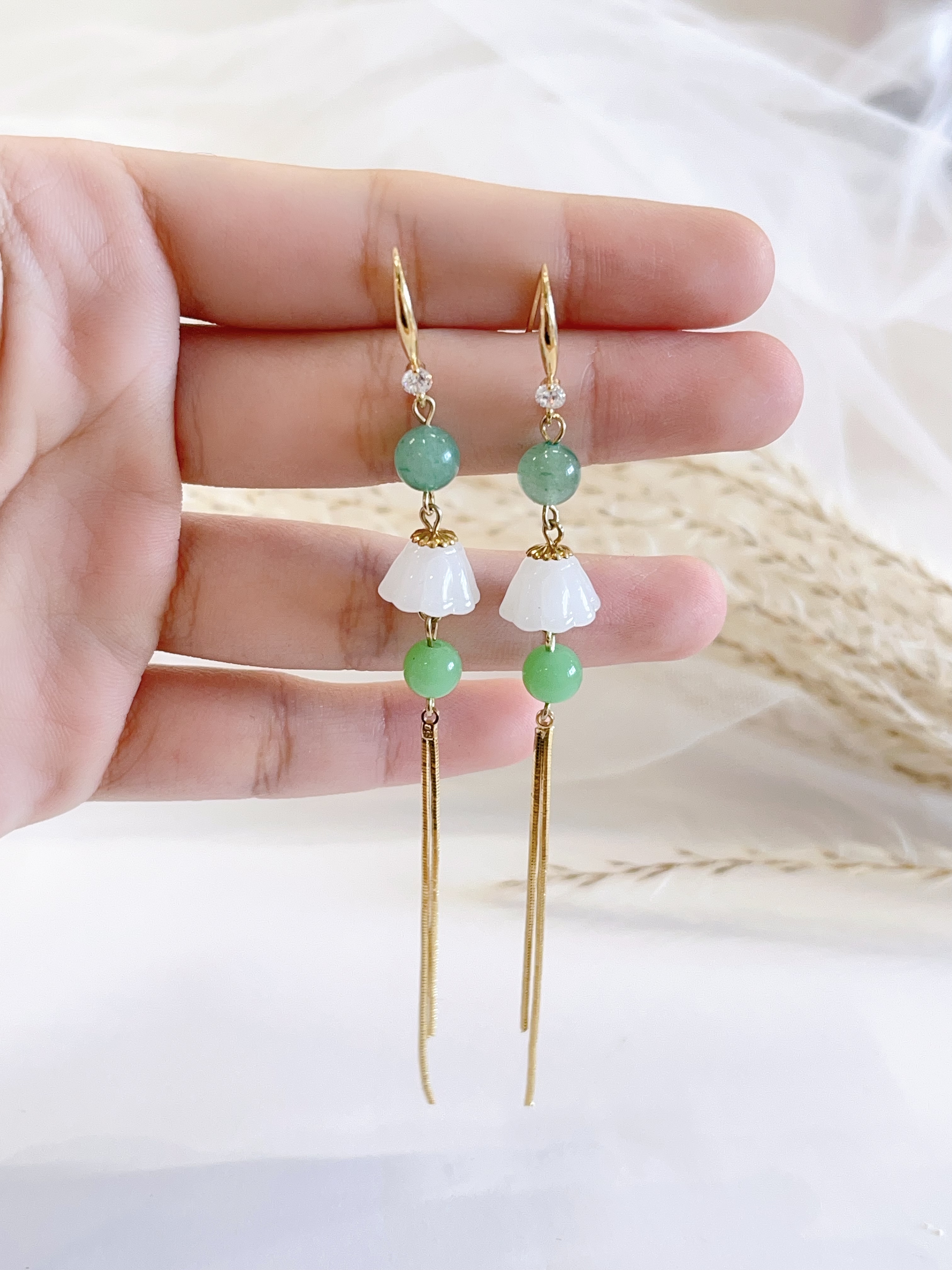 新中式复古风长流苏耳环