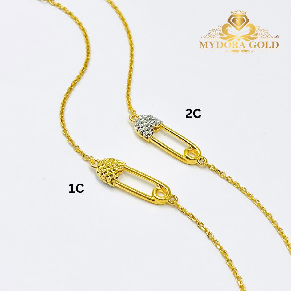 MYDORA Rantai Tangan Fesyen Safety Pin l EMAS 916/22K