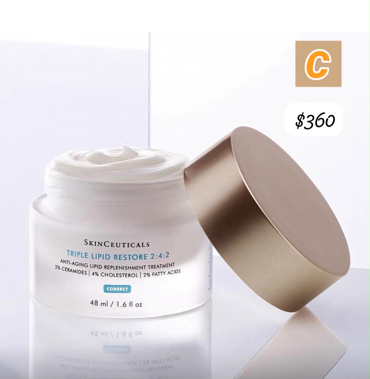 C-2609-加拿大直送  SkinCeuticals 修麗可 三重滋潤緊緻修復霜 242面霜 48ml-10月中到貨
