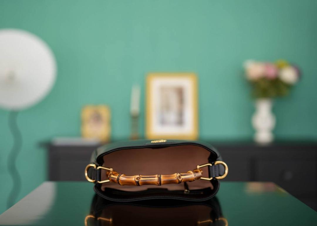 Gucci Bamboo 1947 Small Top Handle Bag - Black Leather