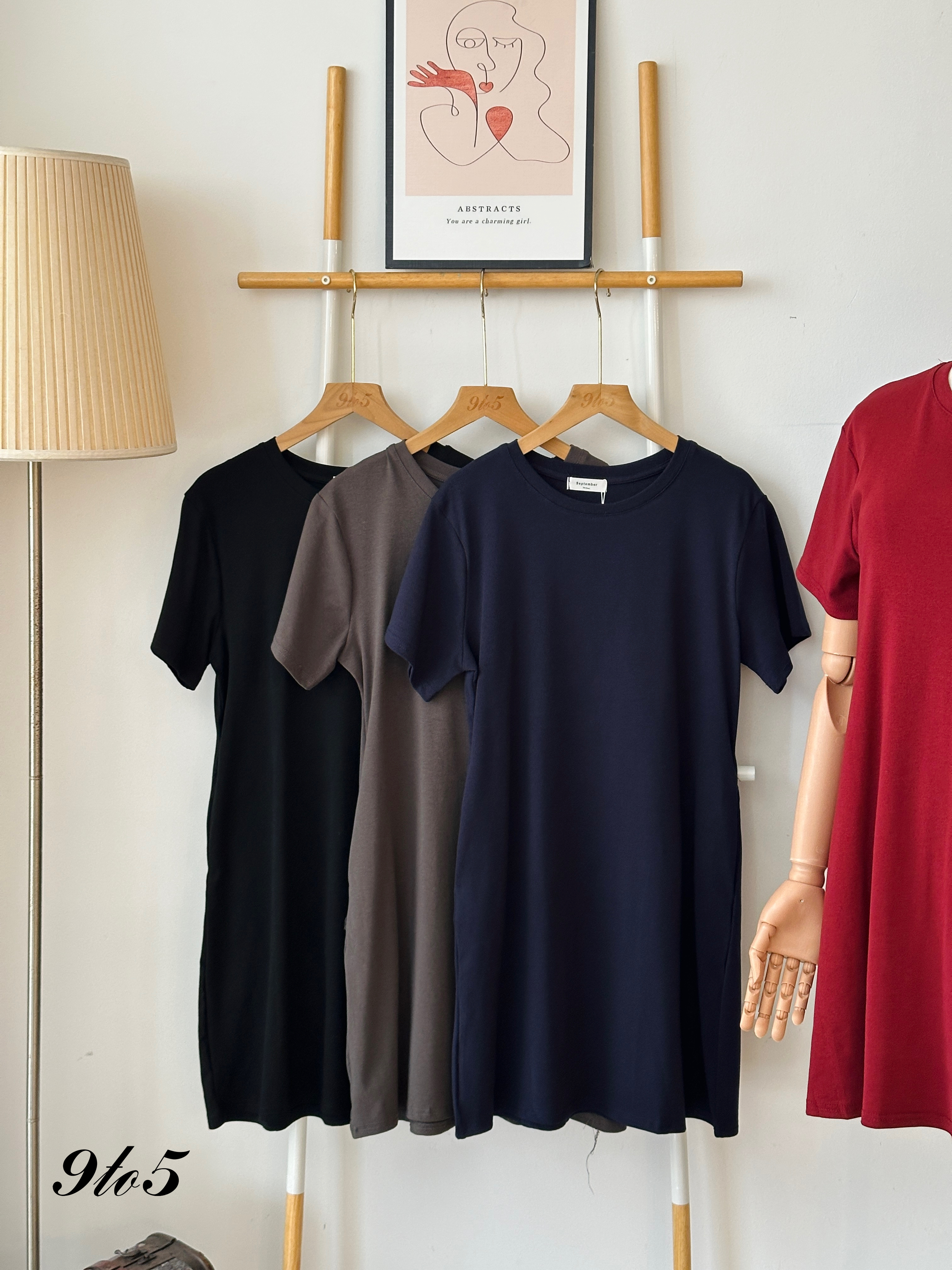 D2314 Casual Plain Dress - 4 Colors