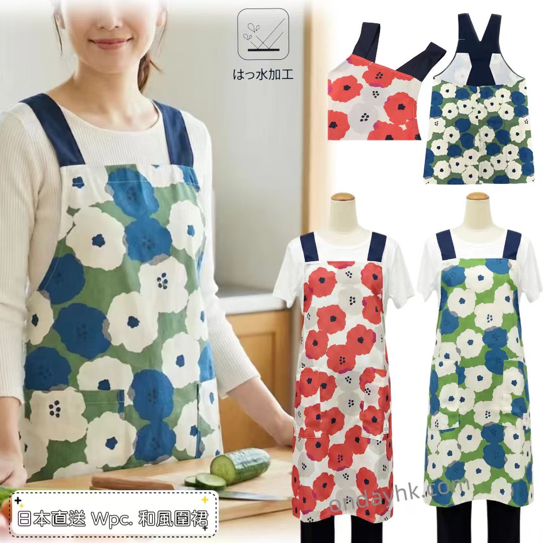 日本直送 Wpc. 牡丹圖案和風圍裙 