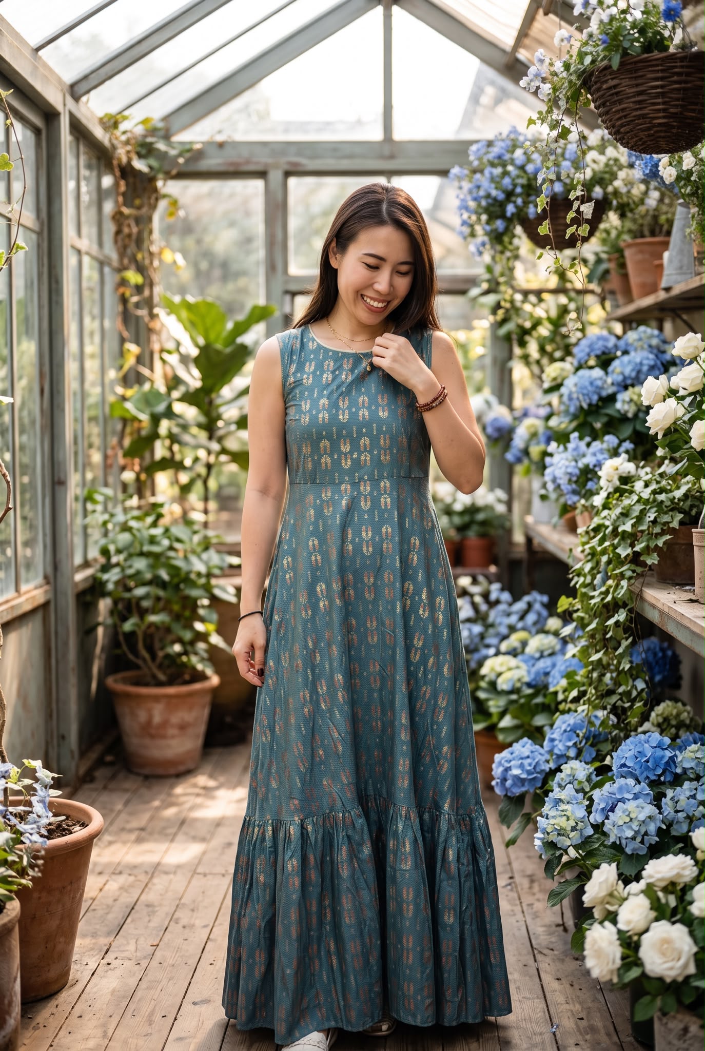 3168 Lake Green Thin Golden Stampling Maxi OP 53"