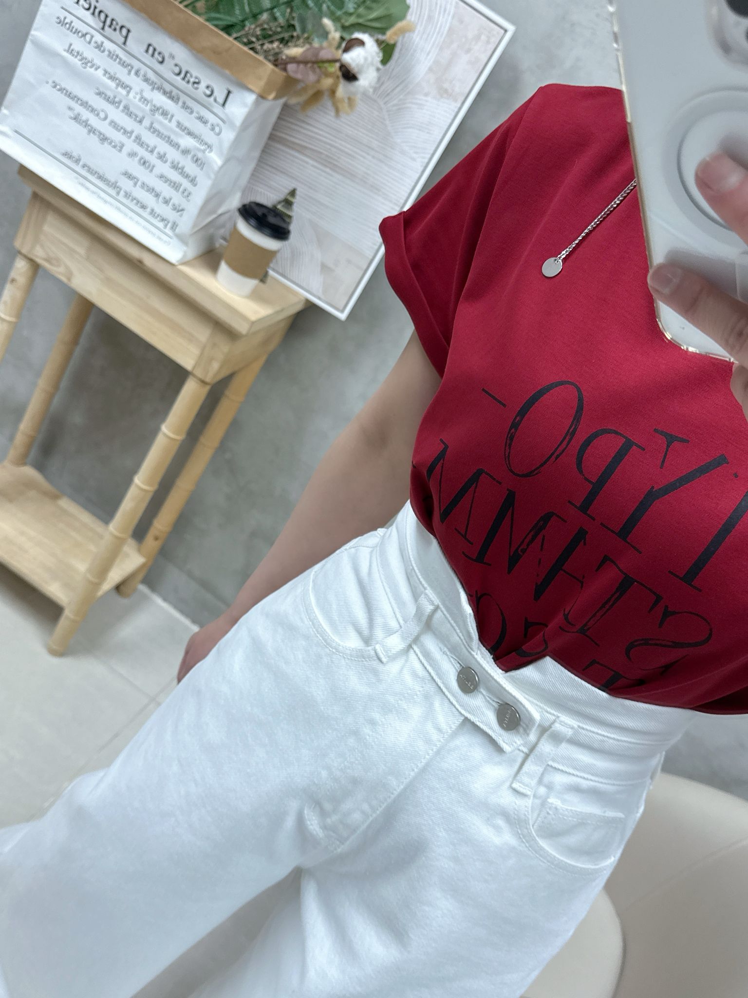 B15 不規則腰高腰牛仔褲