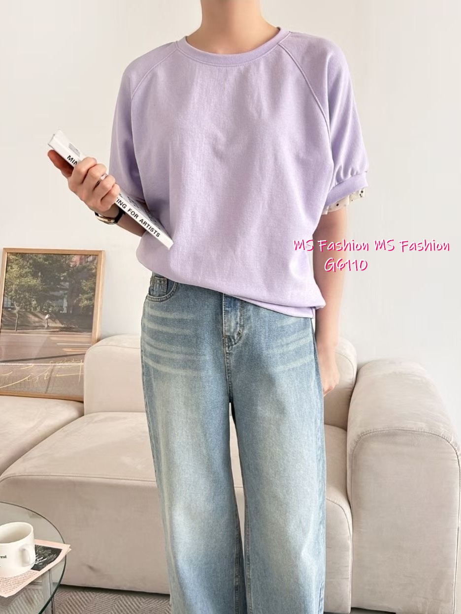 G6110 韓國🇰🇷拼波點ruffle袖top