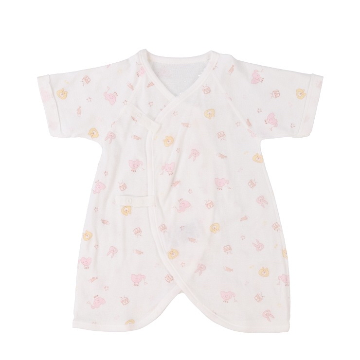 🇯🇵限量預訂 日本直送🇯🇵日本製粉紅色動物樂器印花新生兒純棉打底五件套