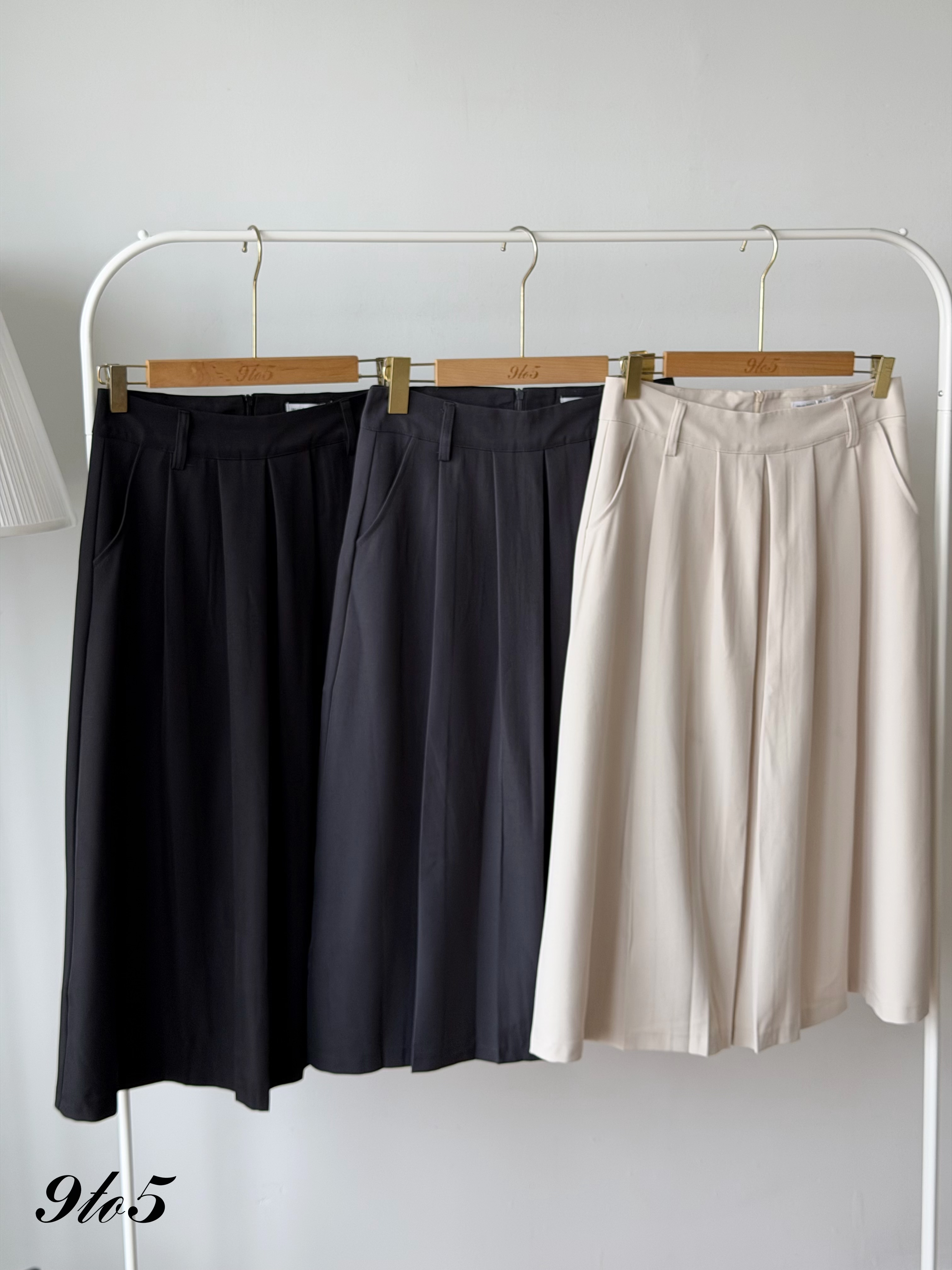 S2023 Long Pleated Straight Skirt - 3 Colors 