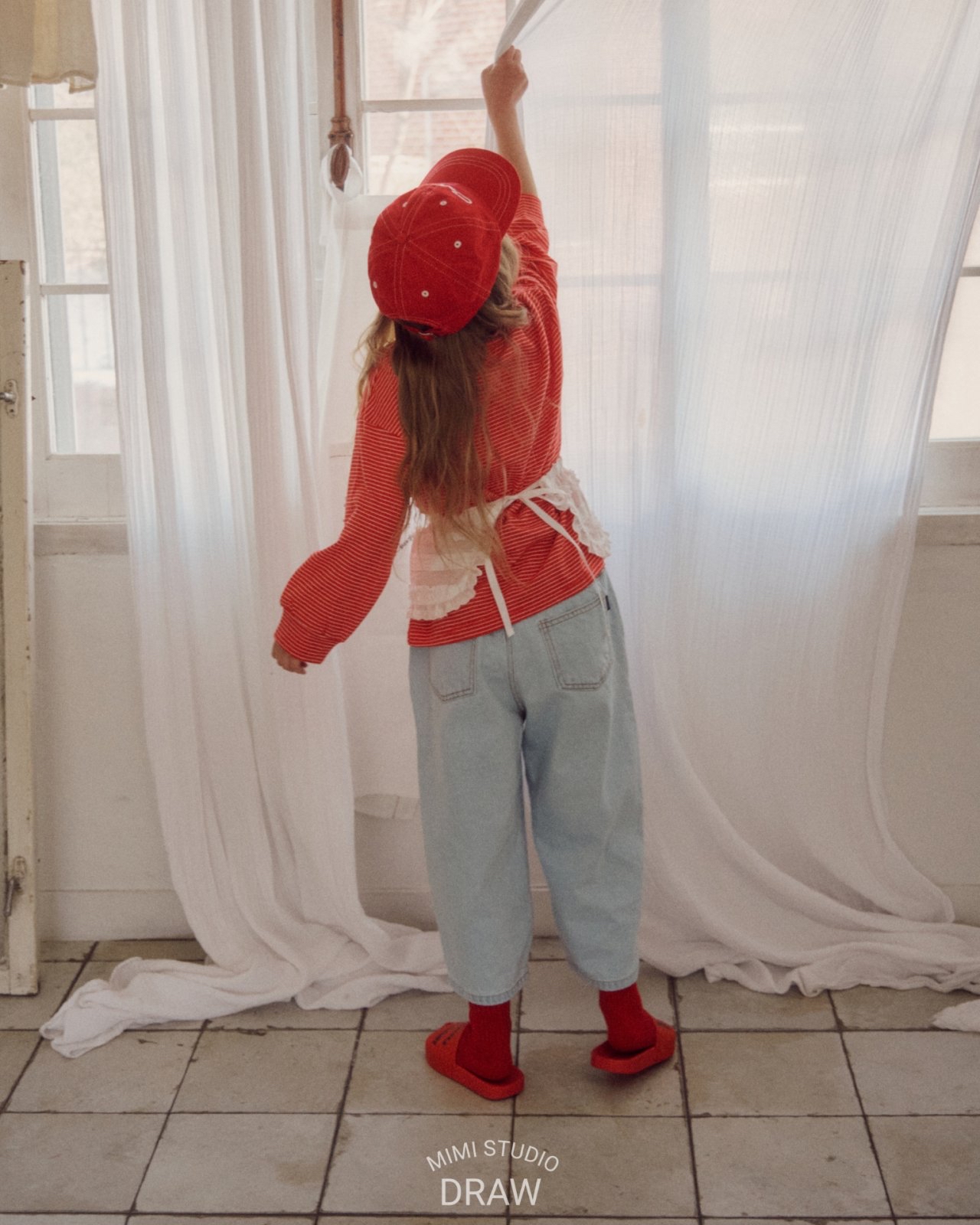 Bymimi | 薄款Stripe Tee(Red XL115-125/White L105-115)