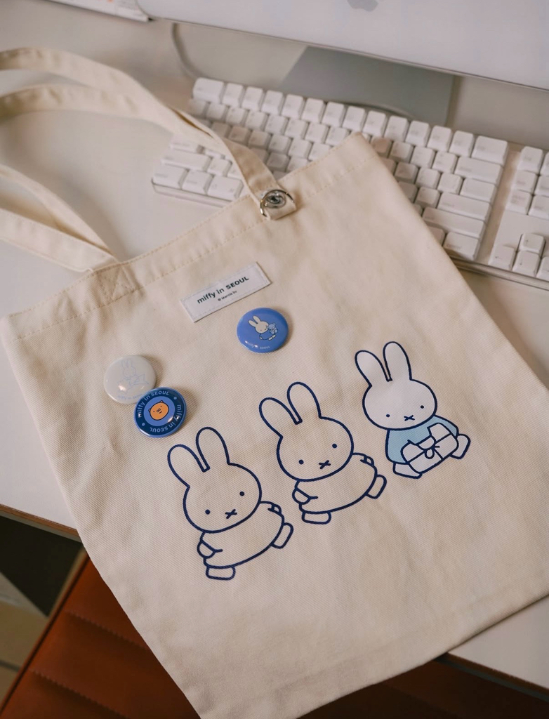 救救3小兔B行動 新登場 [韓國直送] Miffy in Seoul限定 Denim牛仔布系列 Eco Tote Bag