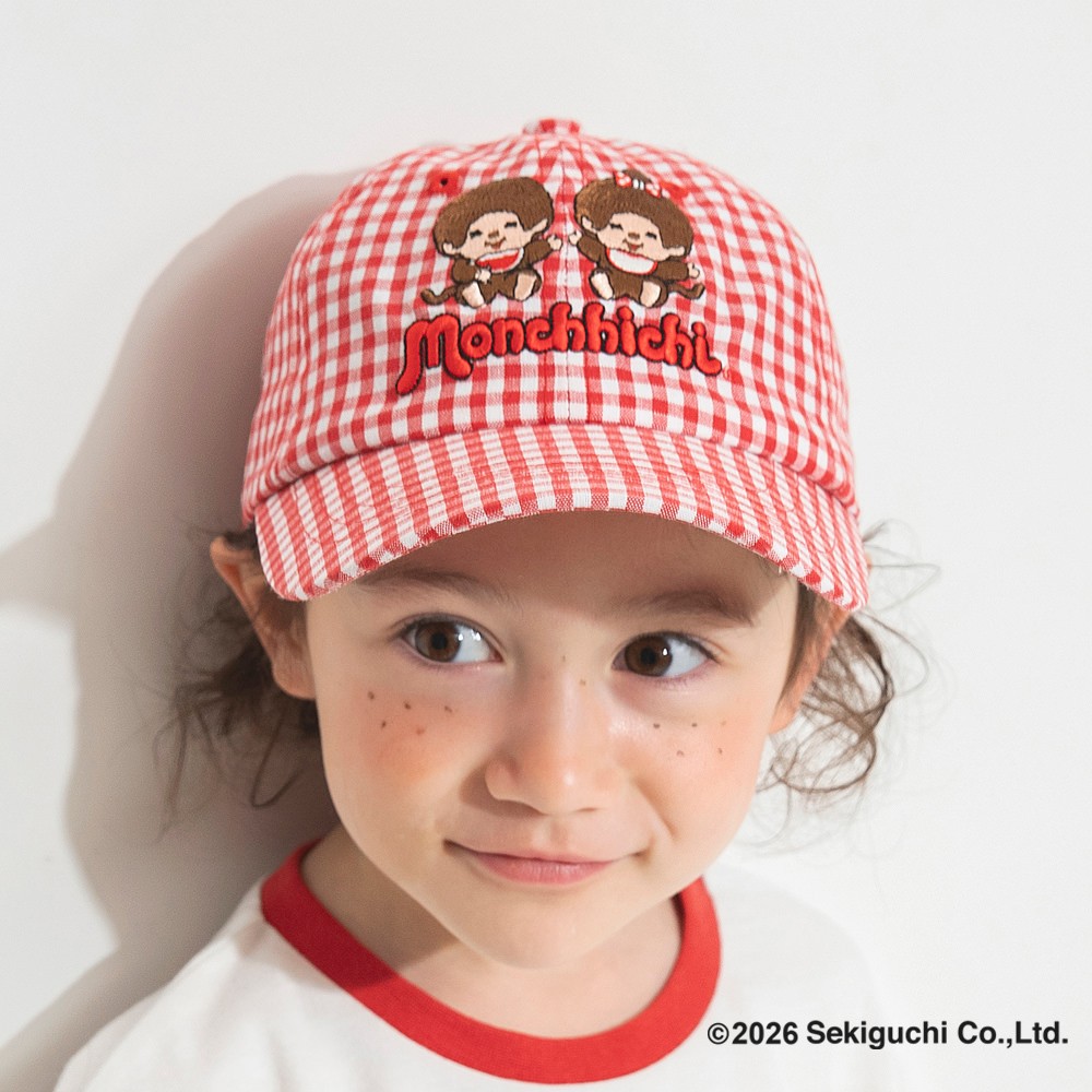 🆕【⭐訂購⭐】🇯🇵日本直送 🌀#Monchhichi 刺繡 格紋 cap帽［2款選］ 🌀[ELED-0122][260613]