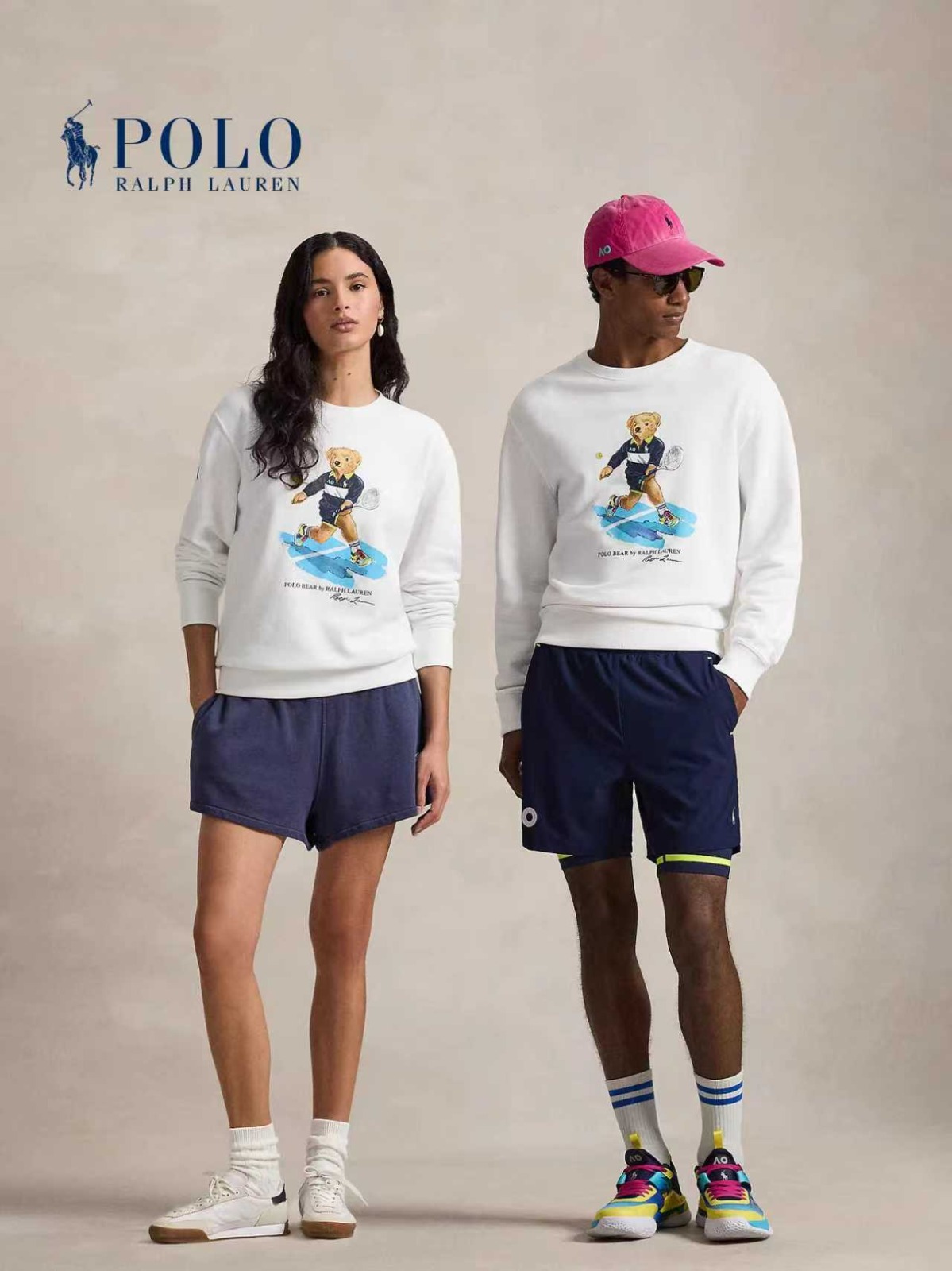 Polo Ralph Lauren 網球熊印花圓領衛衣