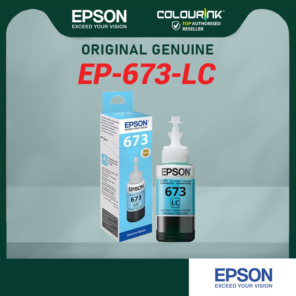 Epson Original Genuine T673 Refill Ink Bottle 70ml L800｜L805｜L850｜L1800 T6731 T6732 T6733 T6734 T6735 T6736