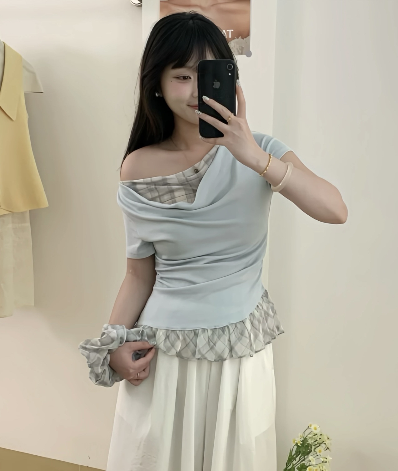 TP433韩系假两件上衣