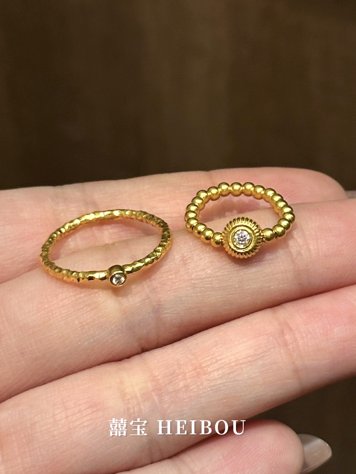 【古法实心】锤纹钻戒-戒指/尾戒