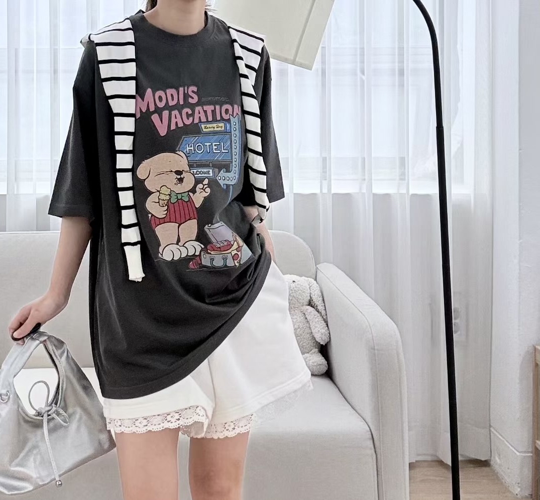 ☀️初夏優惠☀️ 撞色cartoon print Tee 