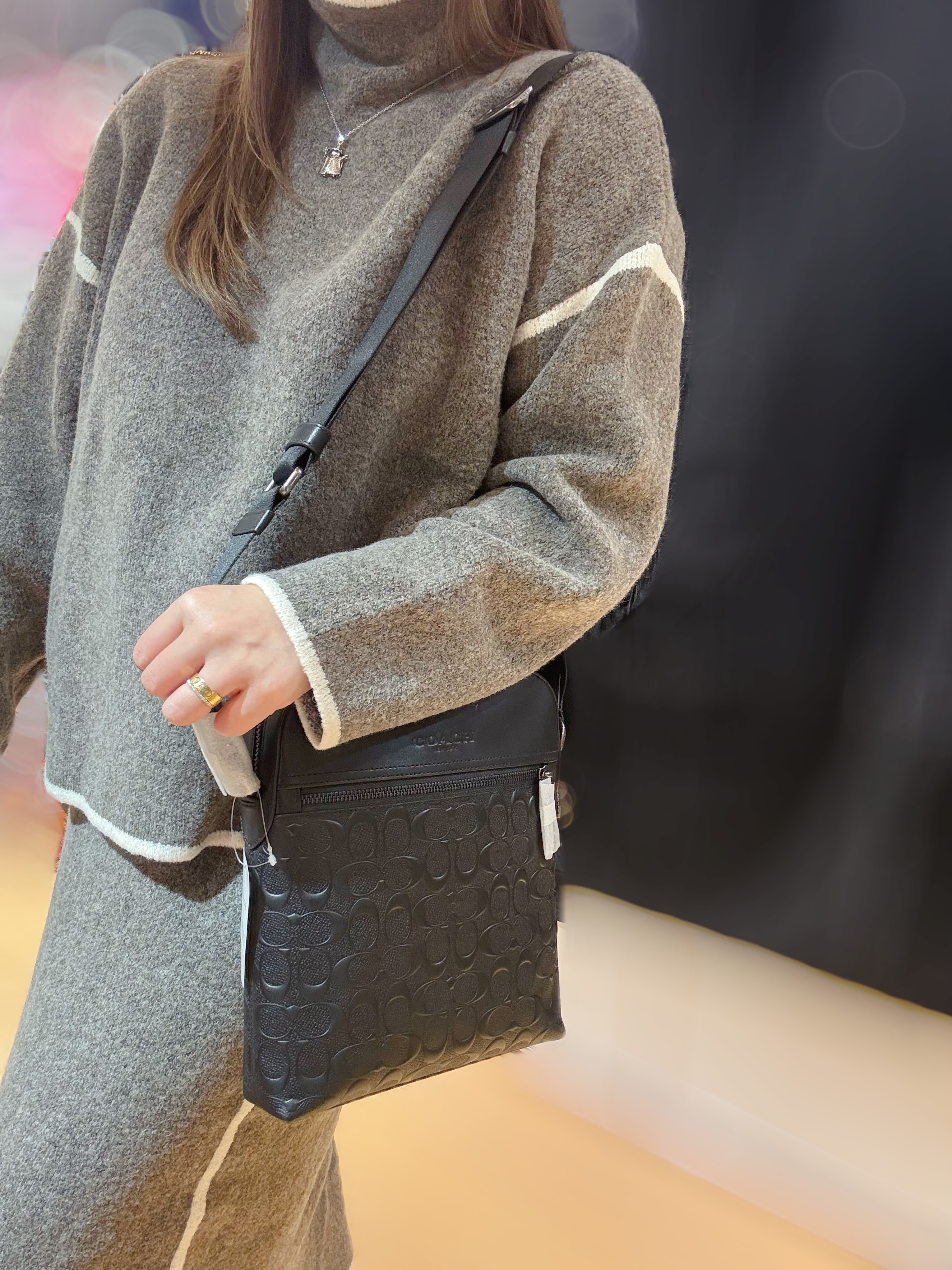 Coach flight bag blk/sleather