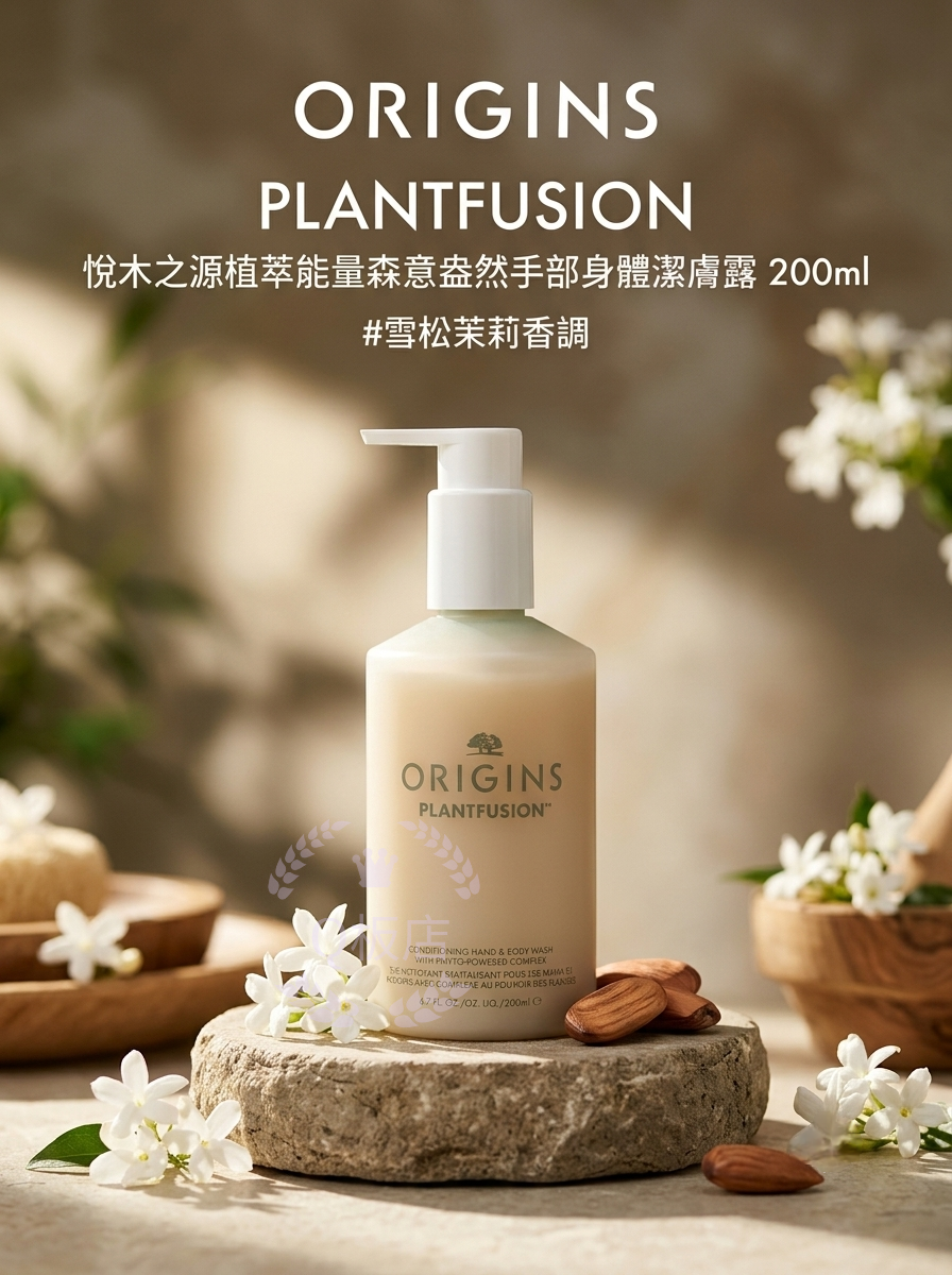 ORIGINS PLANTFUSION 悅木之源植萃能量森意盎然手部身體潔膚露 200ml #雪松茉莉香調