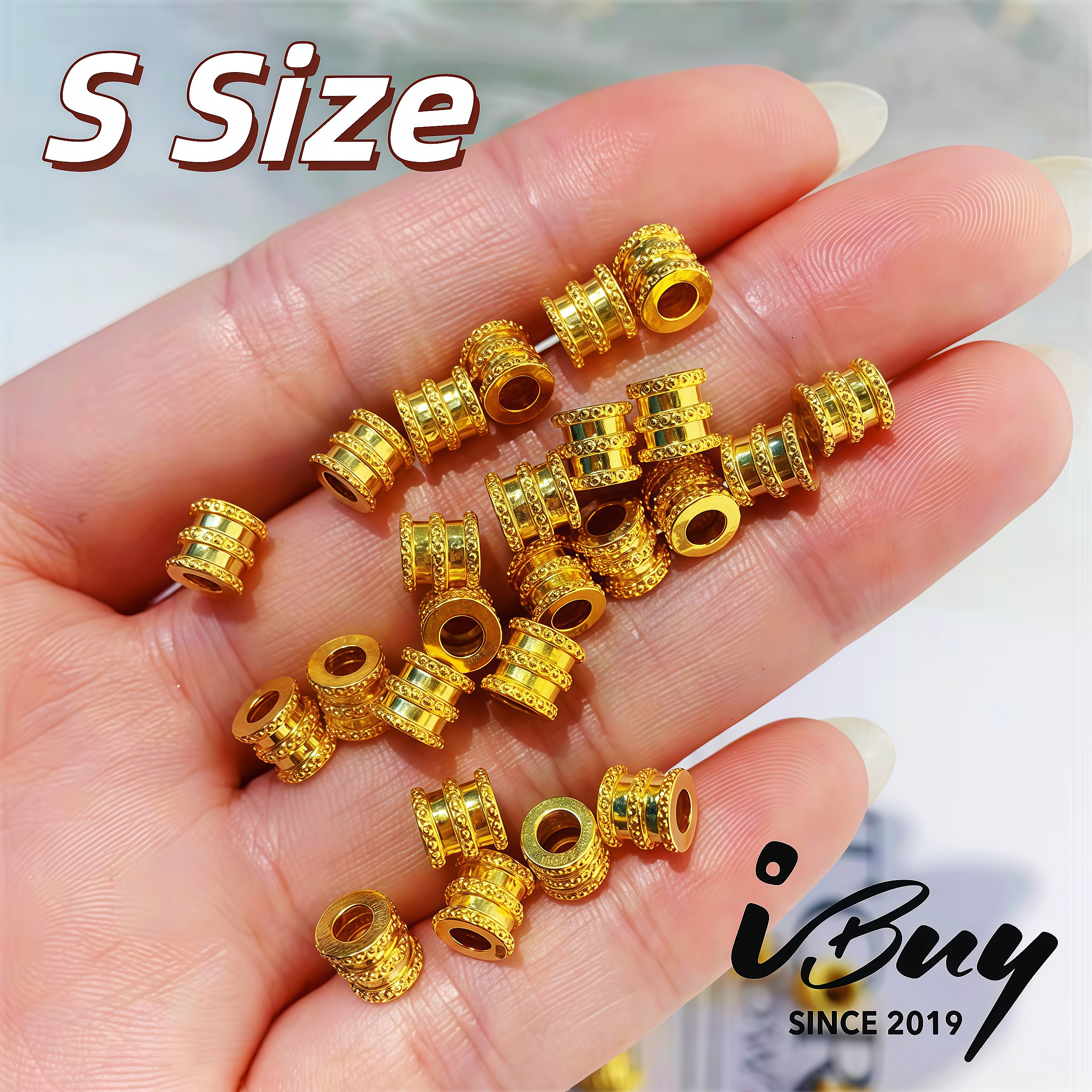 999 GOLD SMALL WAIST CHARM BEAD (S) 999 金 小蛮腰(S) 串咀