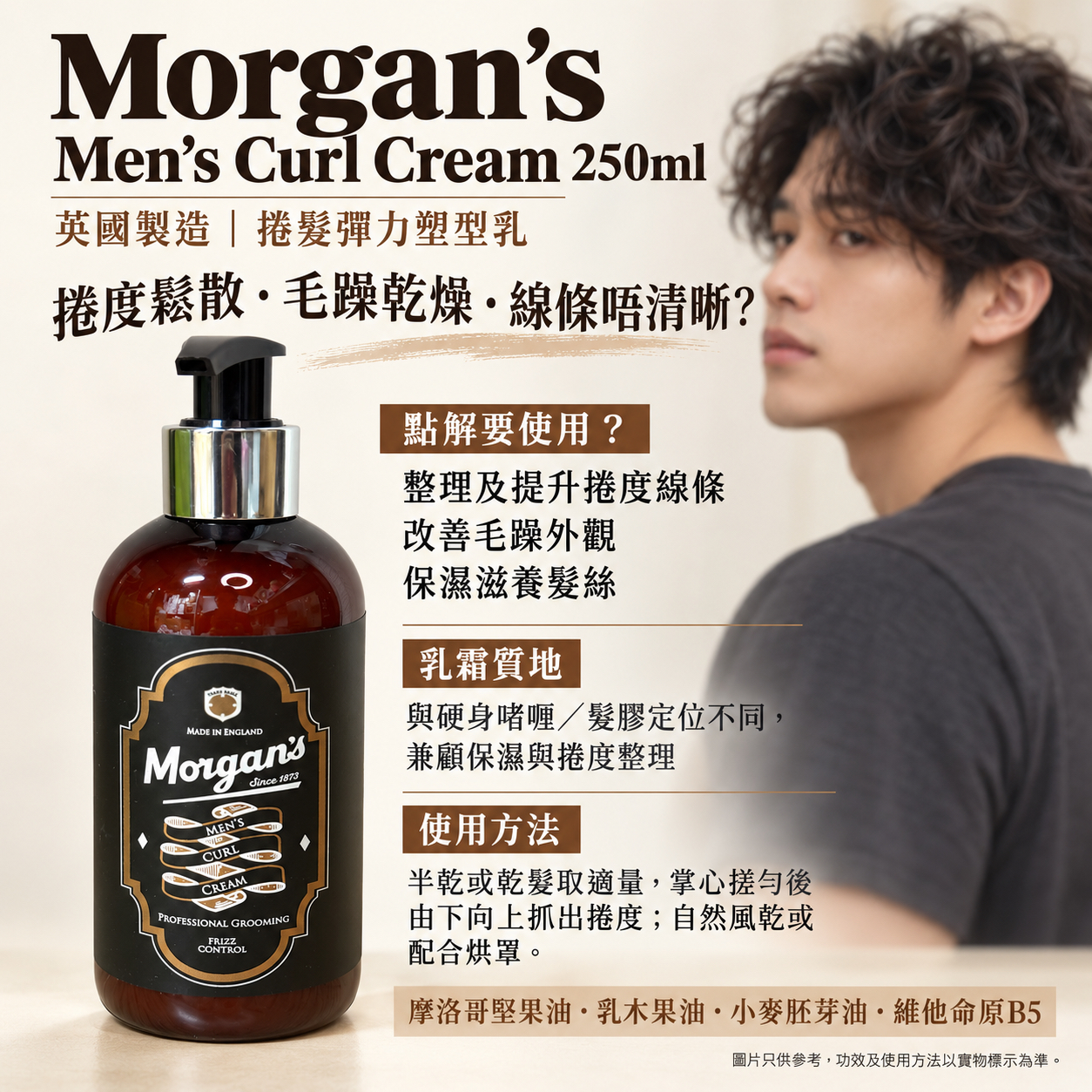 Morgan’s Men’s Curl Cream 男士捲髮造型乳 250ml