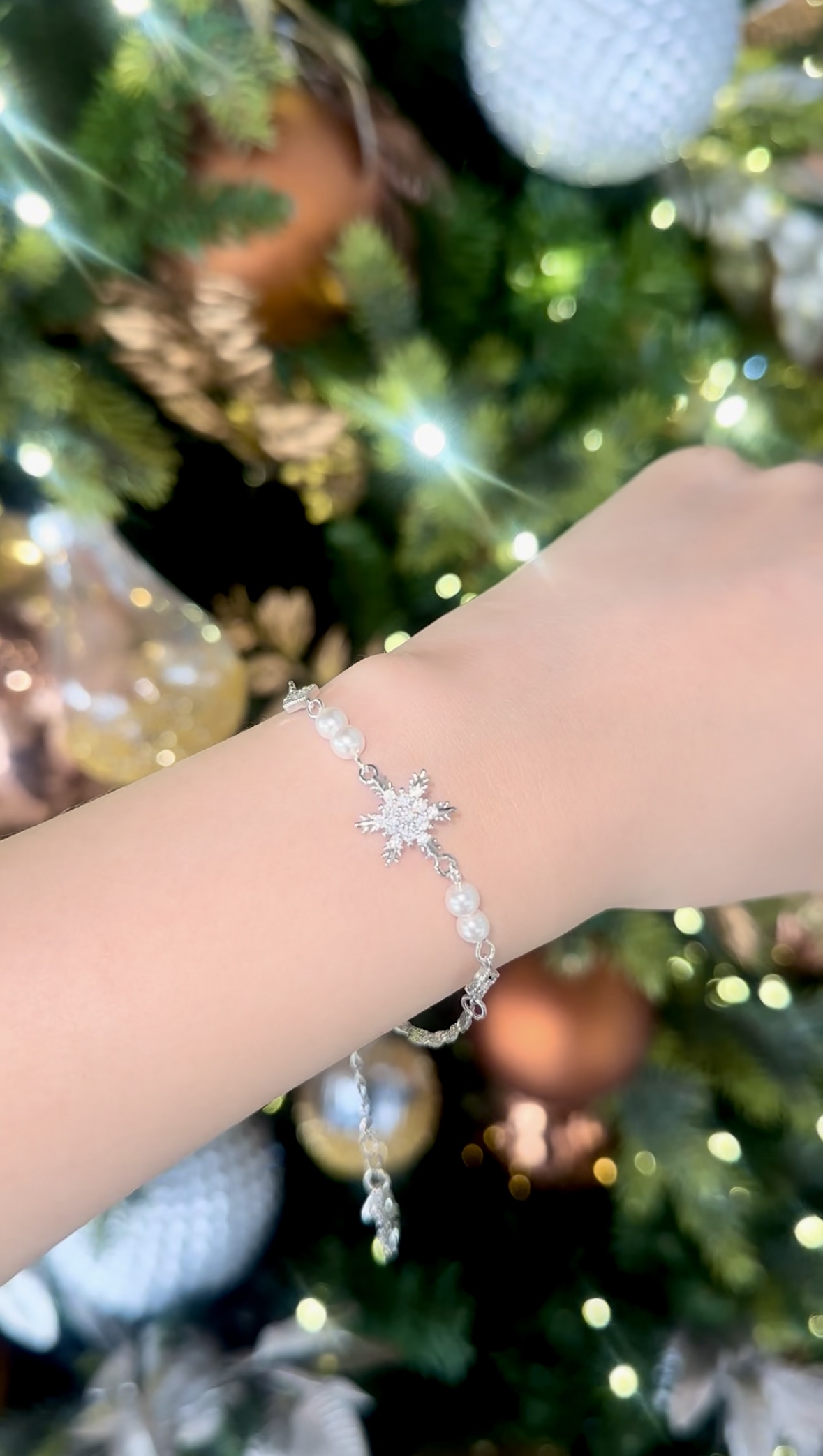 珍珠雪花手鏈(銀)✨