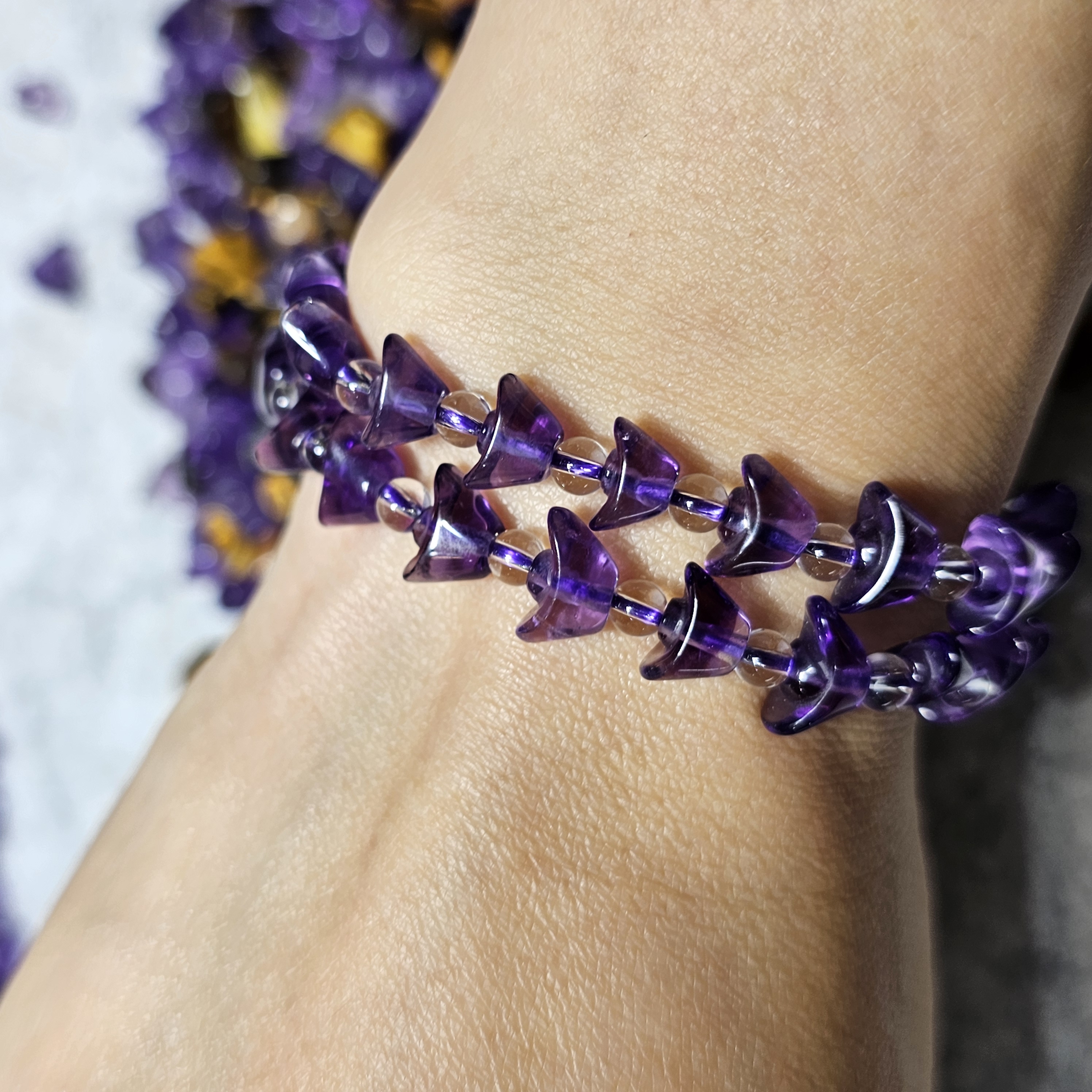 紫水晶招財進寶手鏈