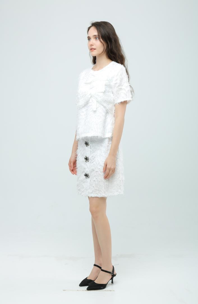 E8188BB Elysian Textured Ribbon Top