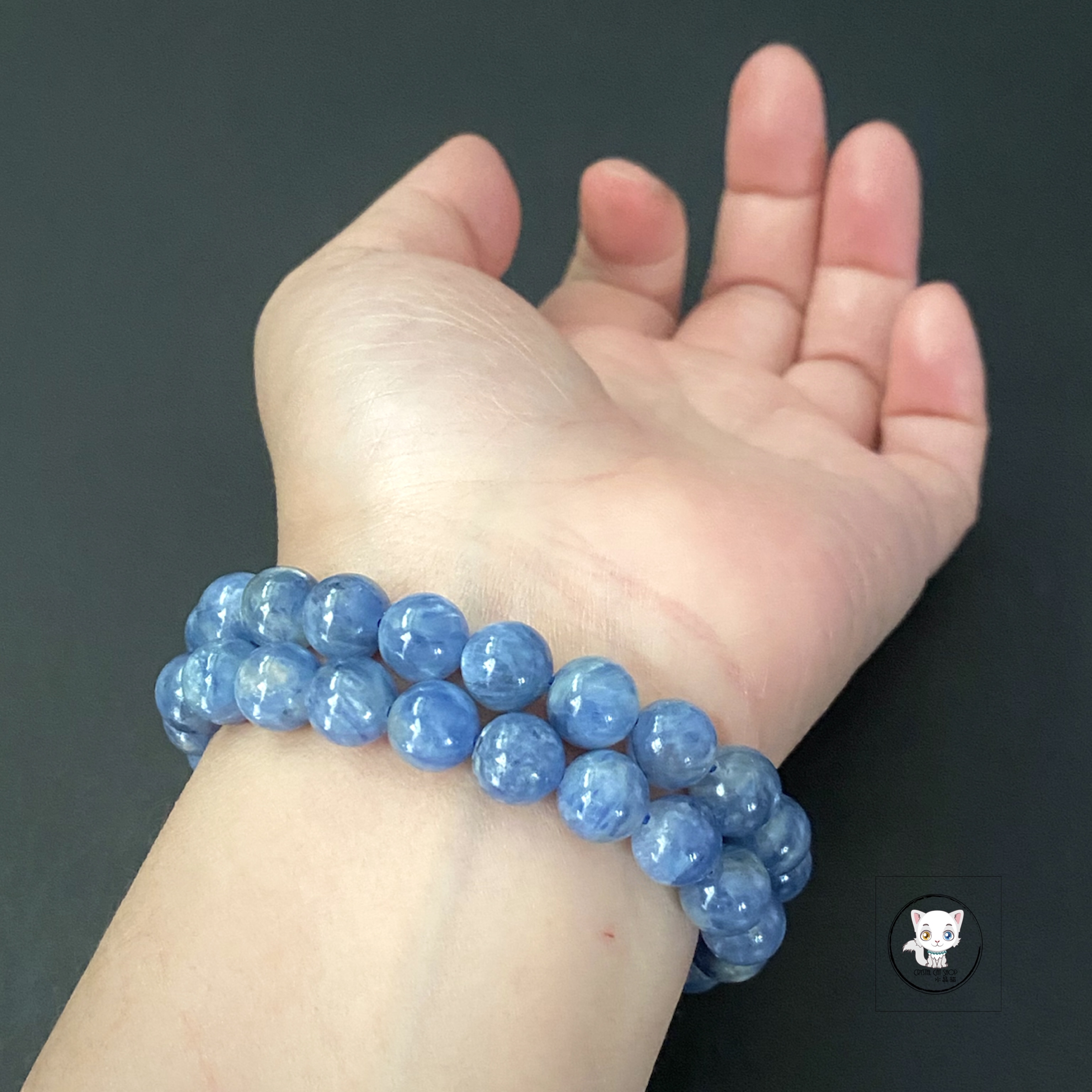 美國原色藍晶石手鏈 9mm