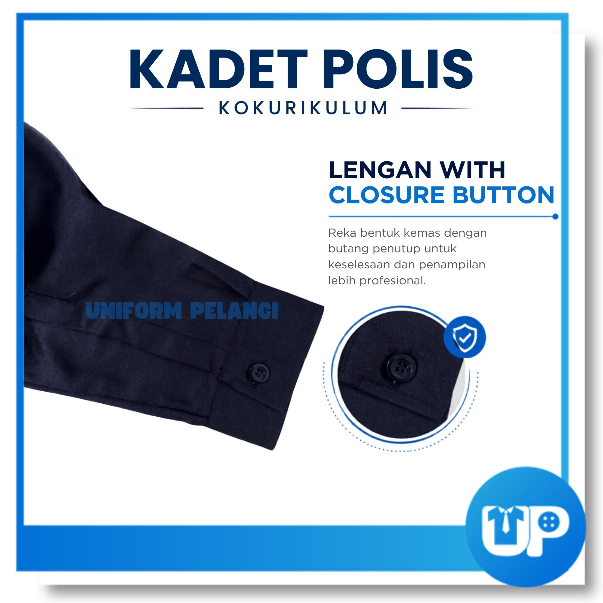 Kadet Polis Baju Kemeja Sekolah Persatuan Kokurikulum Sekolah (Lengan Panjang)