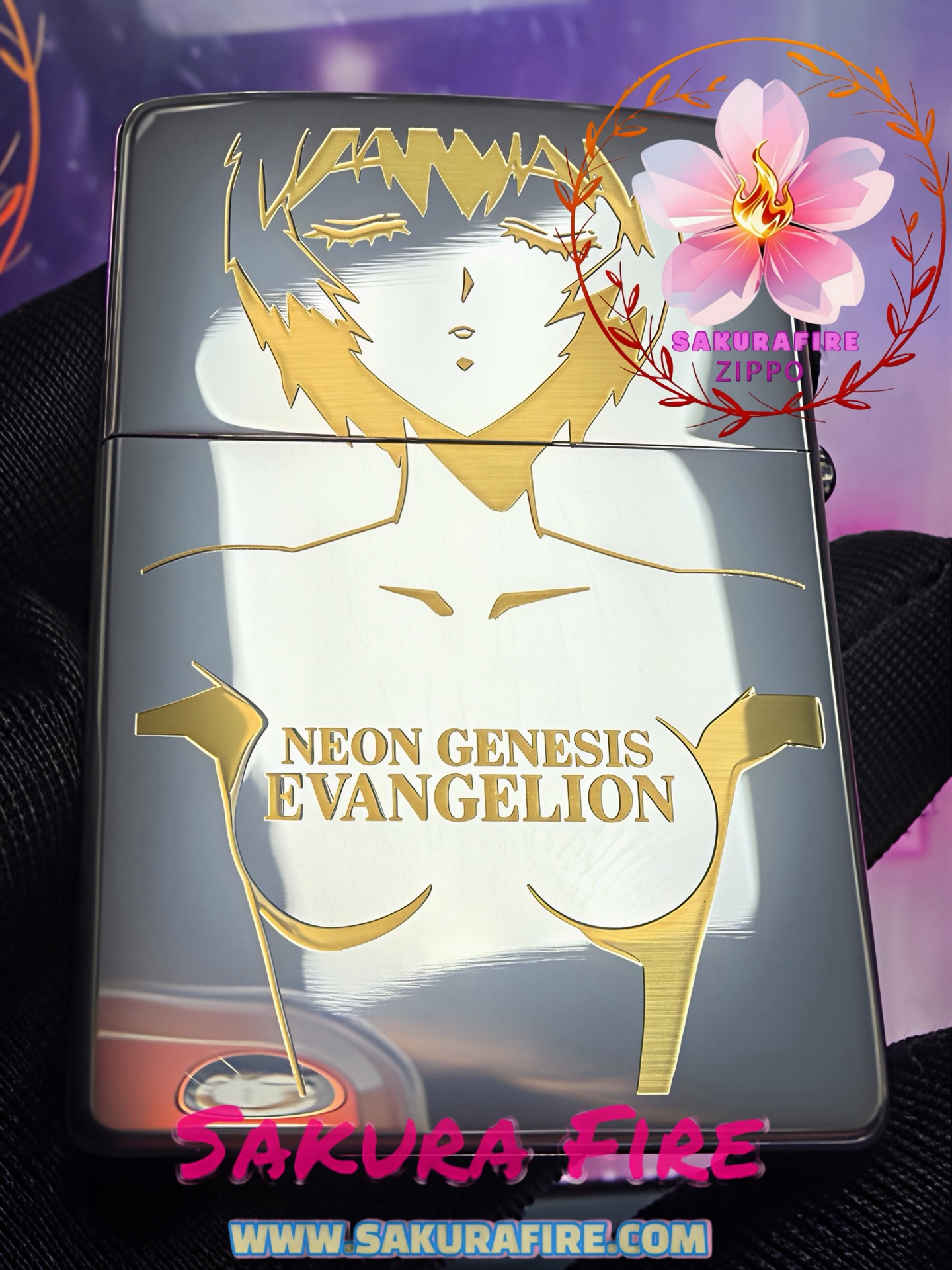🔥Zippo🔥 2001年 日版 《新世紀福音戰士EVA》-綾波麗 EVA 5th Anniversary  鍍銀鏡面蝕刻&鍍金浮雕 5週年限量紀念版 古董打火機 