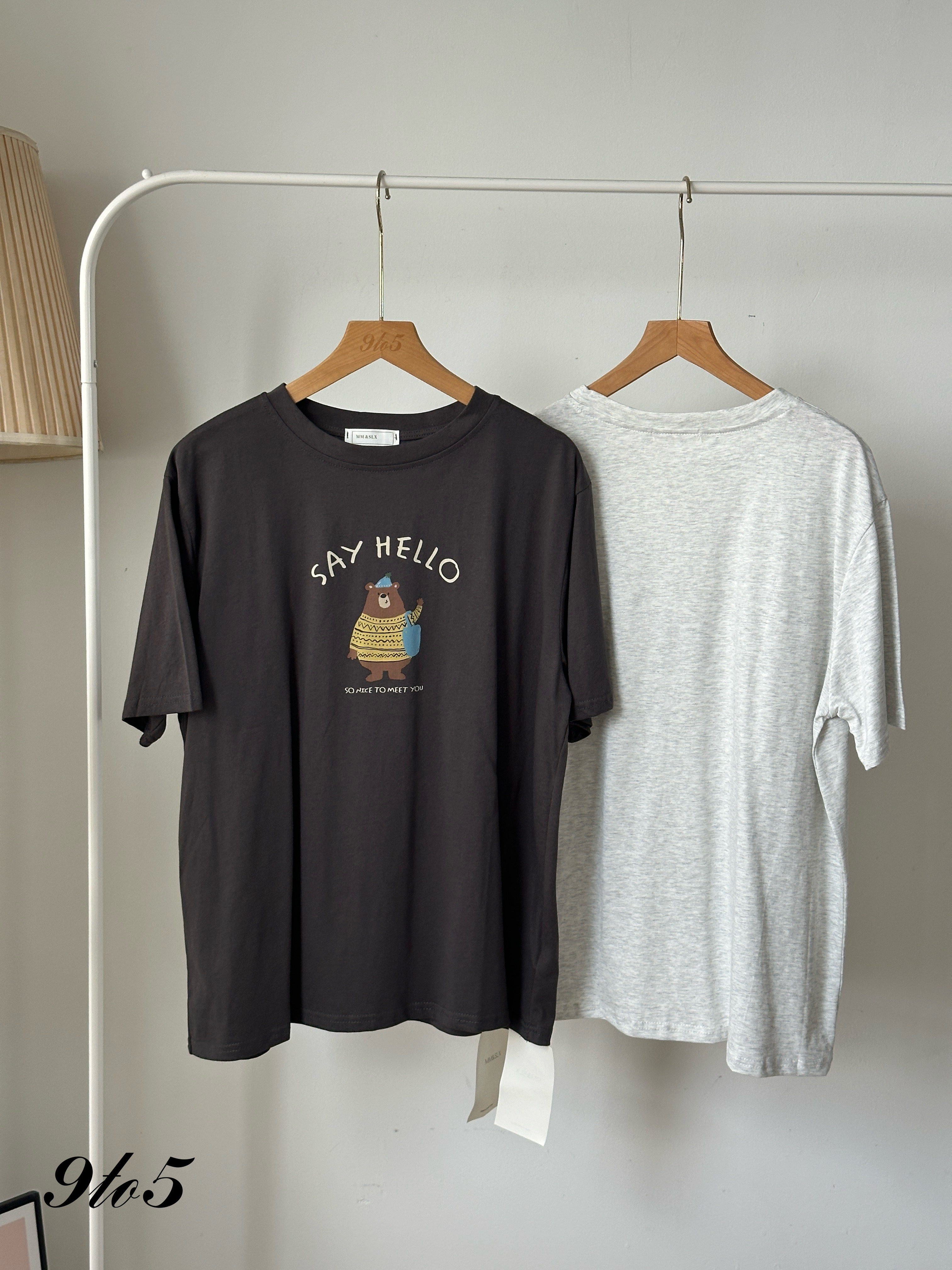 T4082 Bear Printed Oversize Tee - 5 Colors 