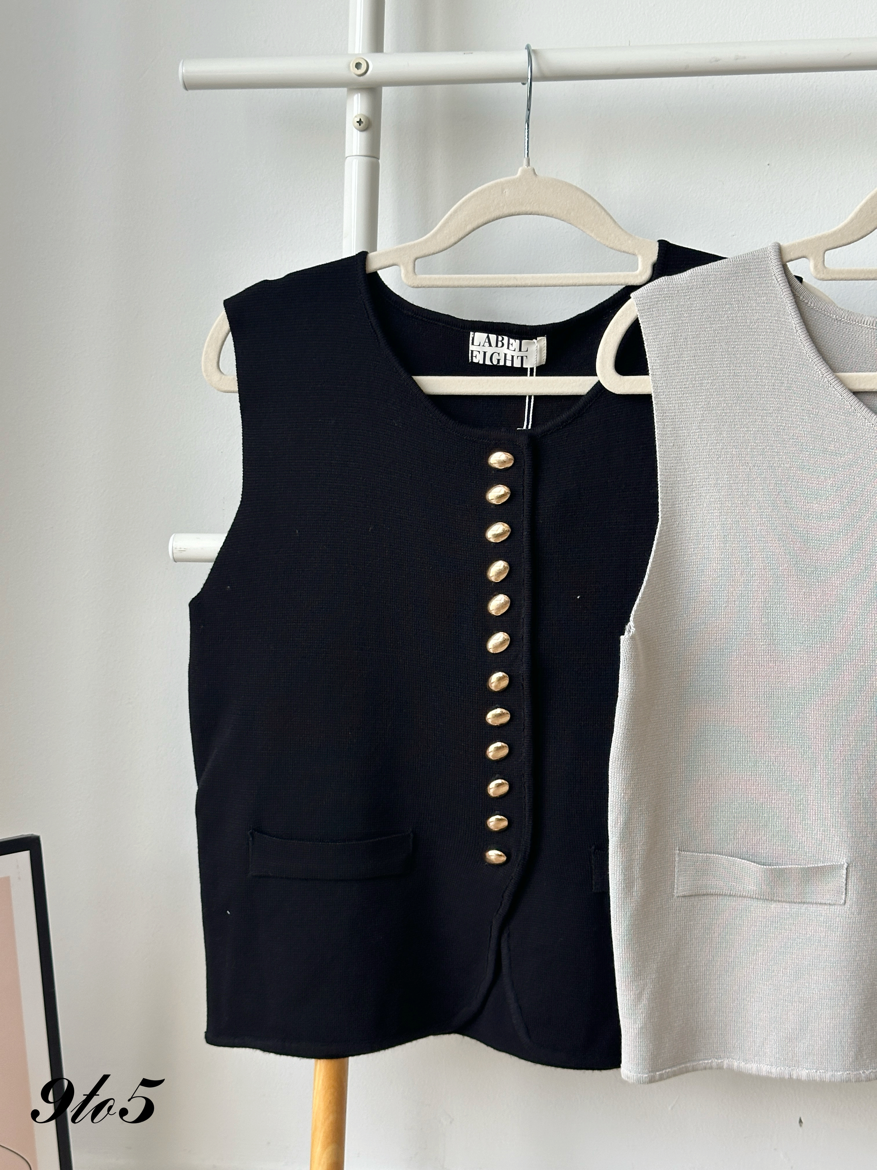 T4245 Button Up Vest Top - 4 Colors 