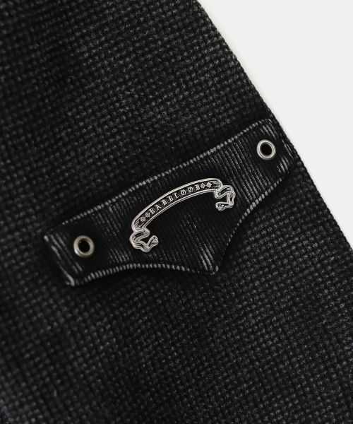 Studded Button-Up Cardigan - Black - 스터디드 버튼업 가디건 - 블랙