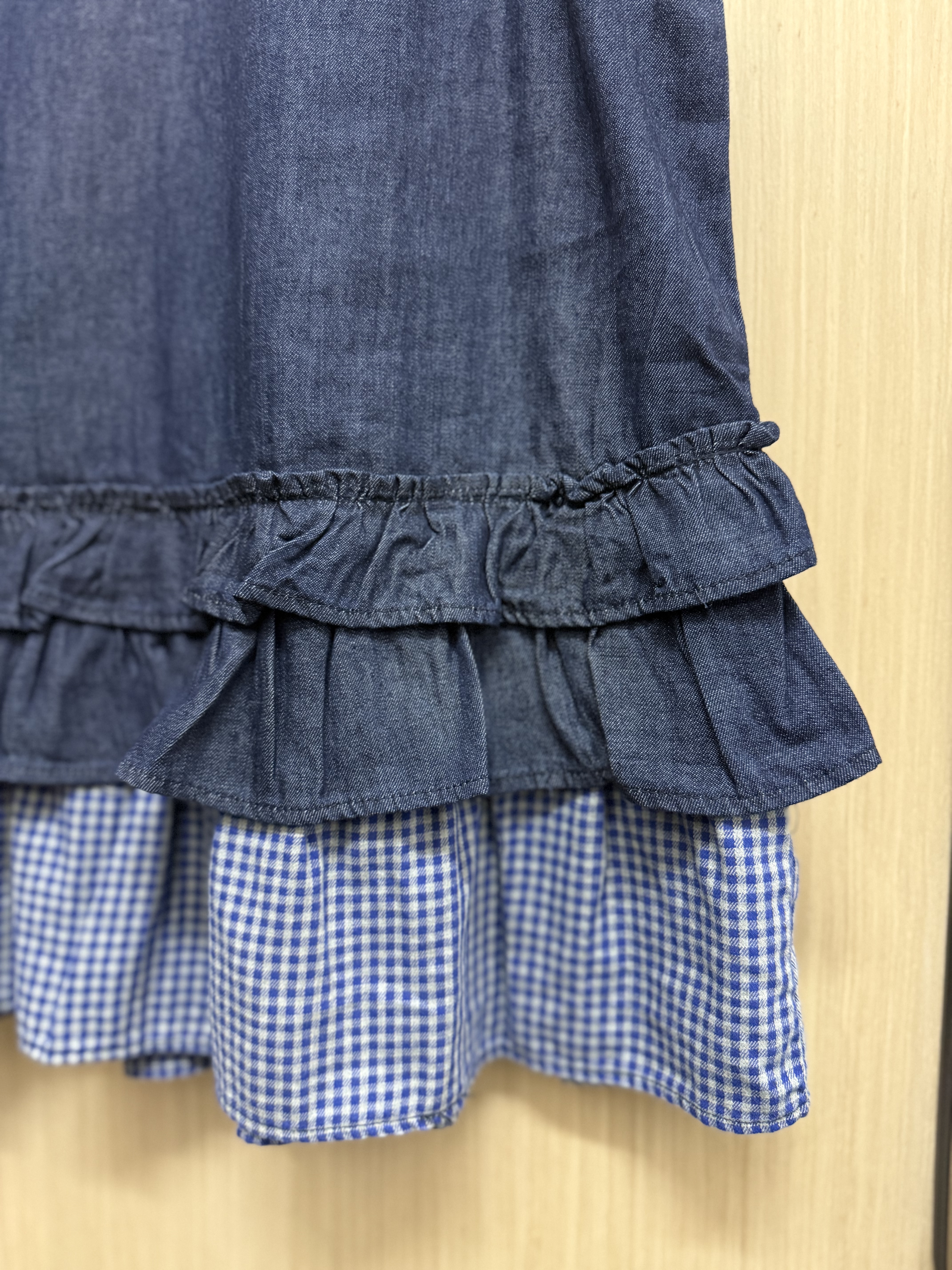 拼布𝐫𝐮𝐟𝐟𝐥𝐞牛仔背心